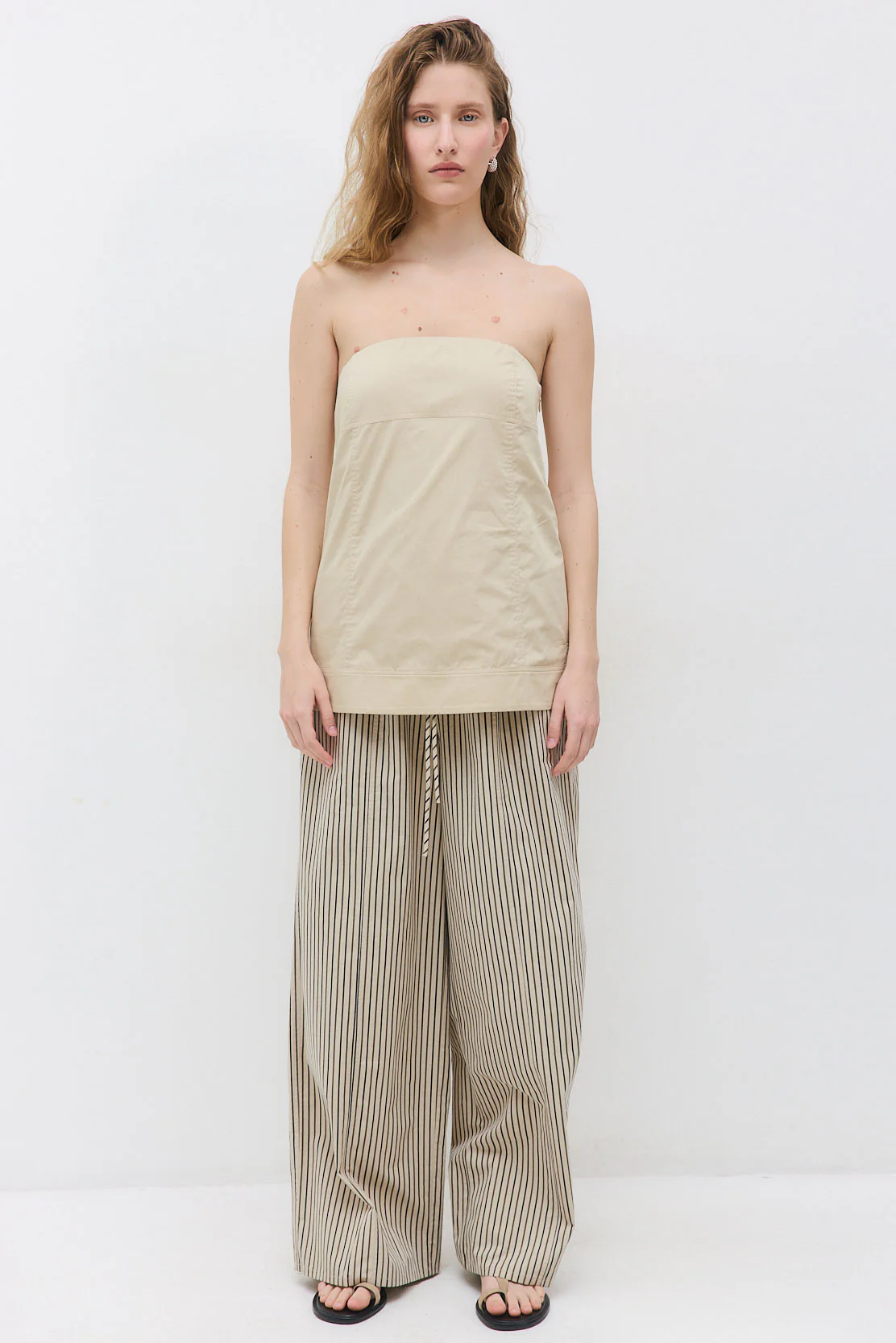 Strapless Poplin Top