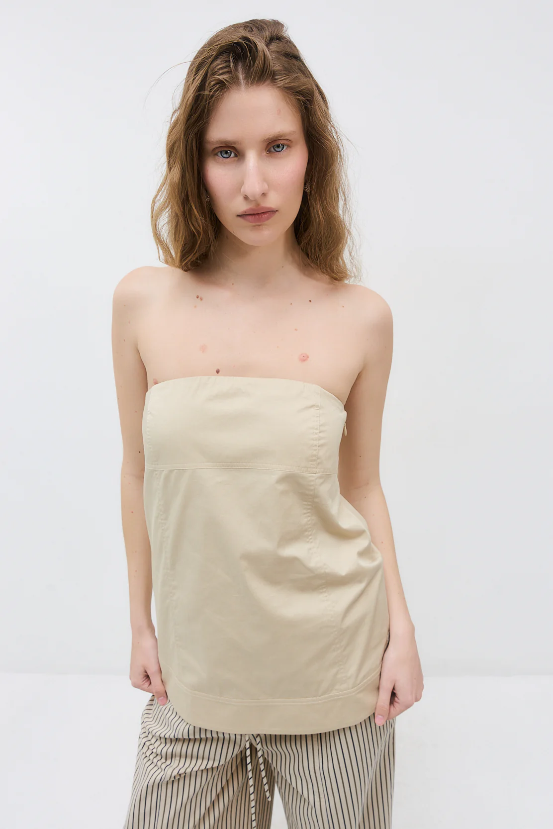 Strapless Poplin Top - Image 3
