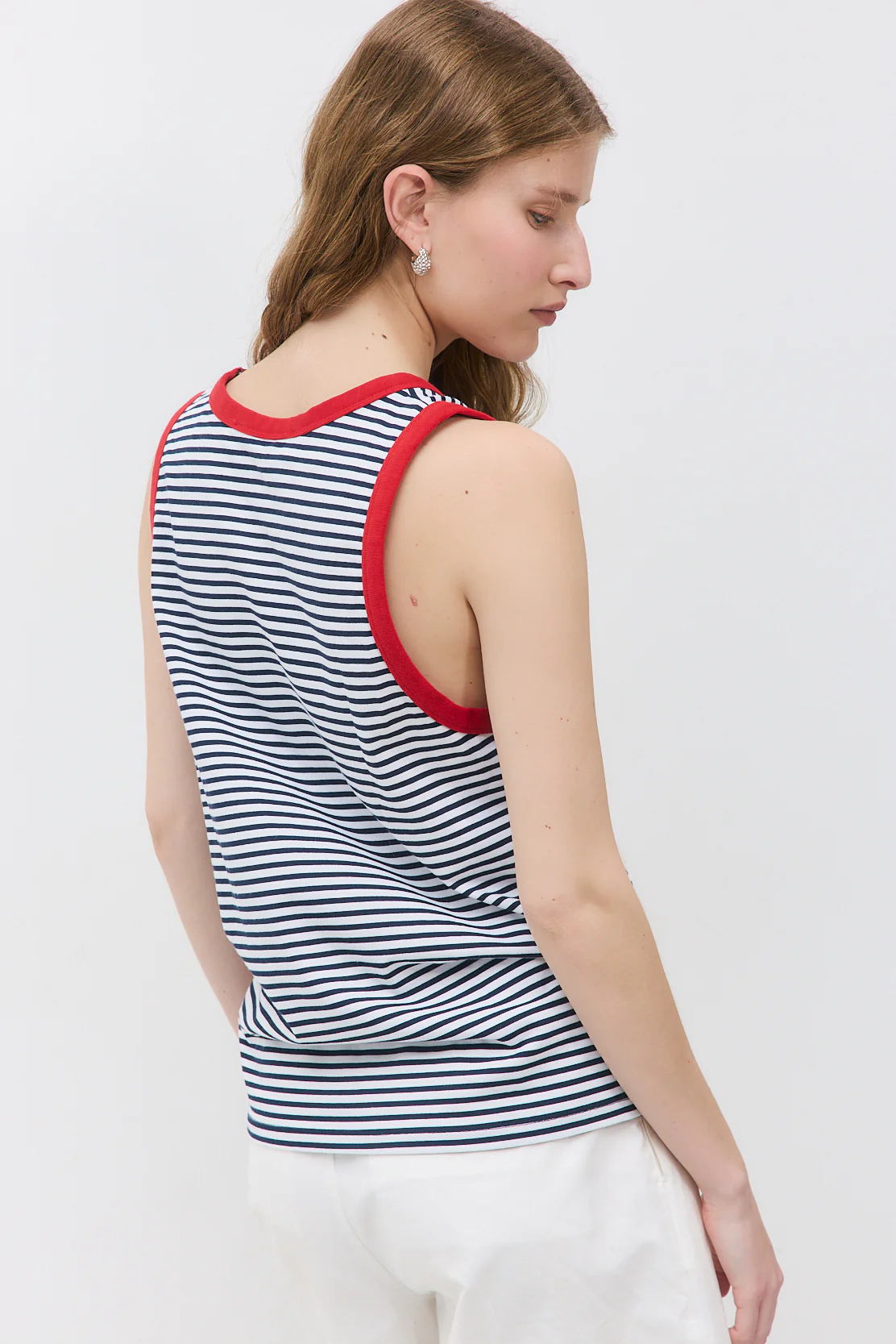 Striped Cotton Tank Top - Image 6