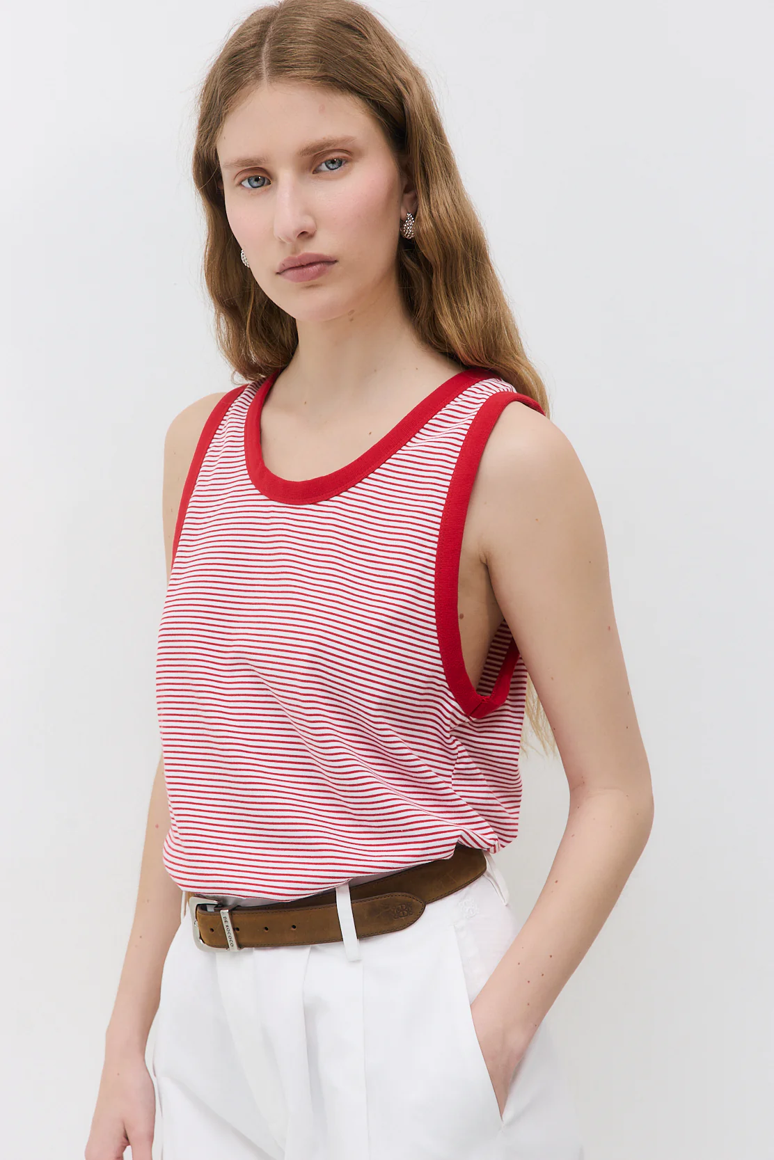 Striped Cotton Tank Top - Image 3