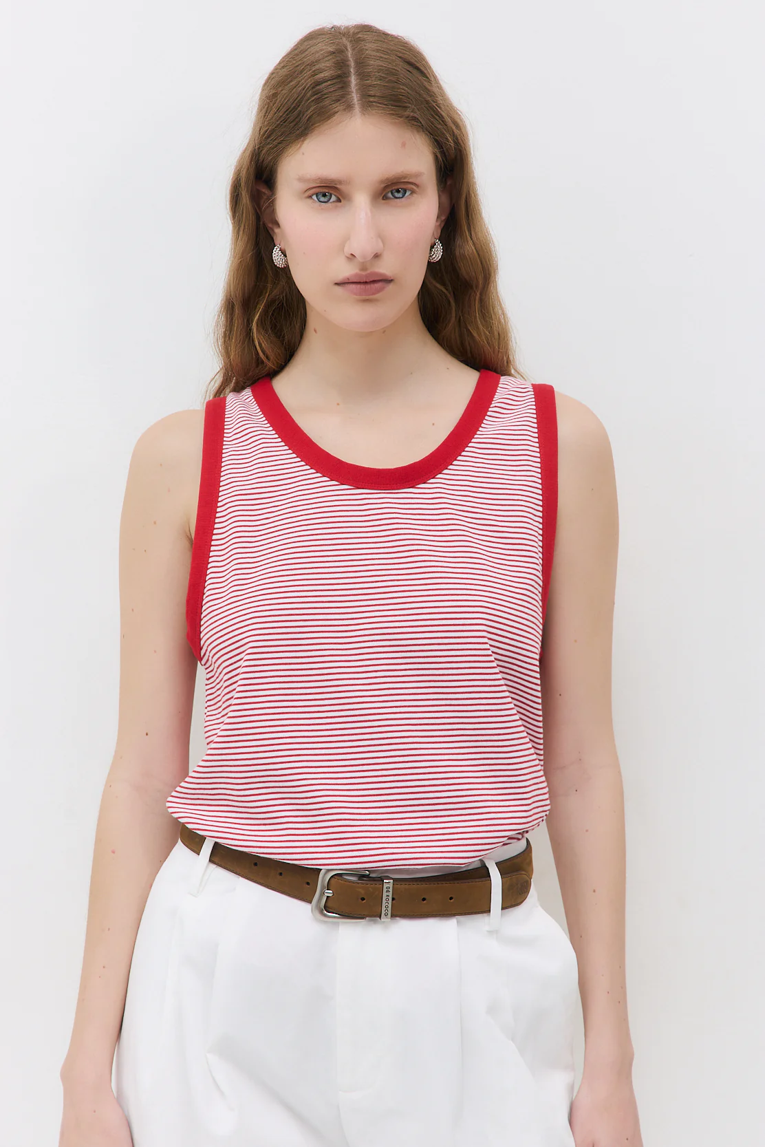 Striped Cotton Tank Top - Image 7