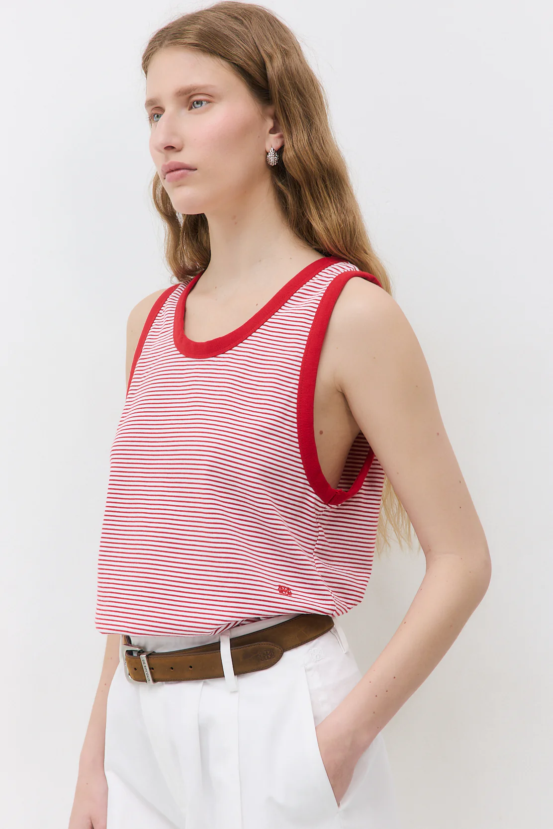 Striped Cotton Tank Top - Image 8