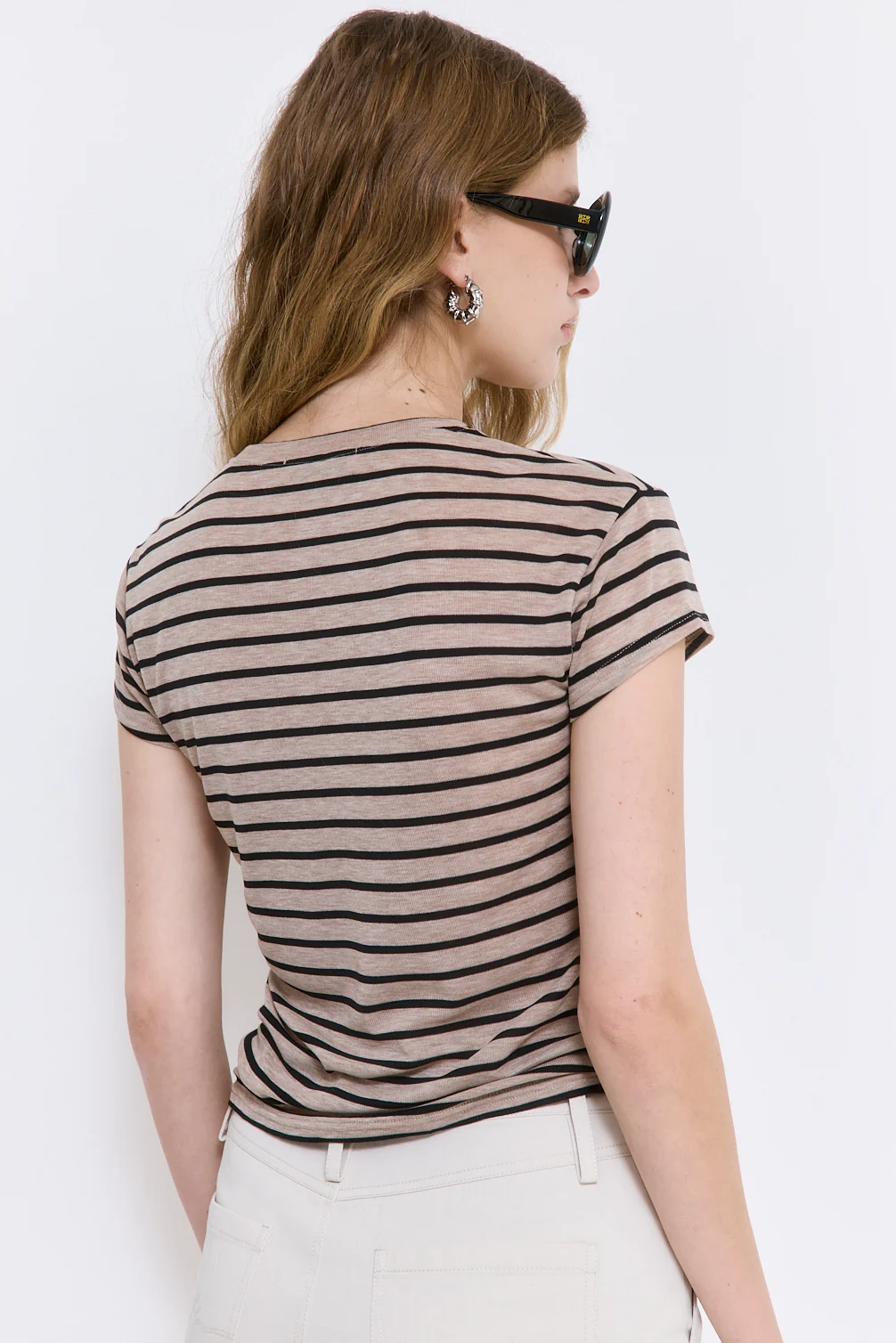 Striped Cup Sleeve Tee - Image 5