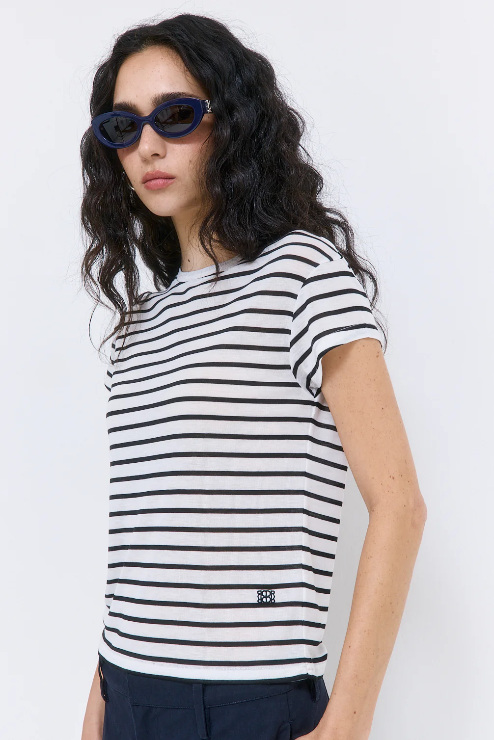 Striped Cup Sleeve Tee - Image 4