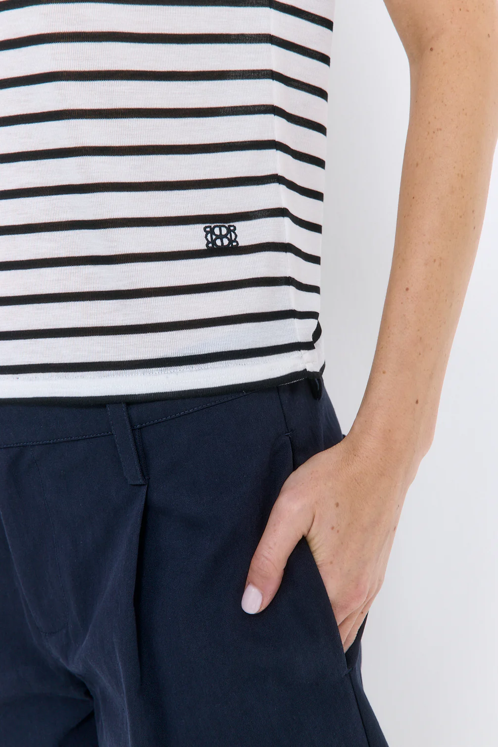 Striped Cup Sleeve Tee - Image 6