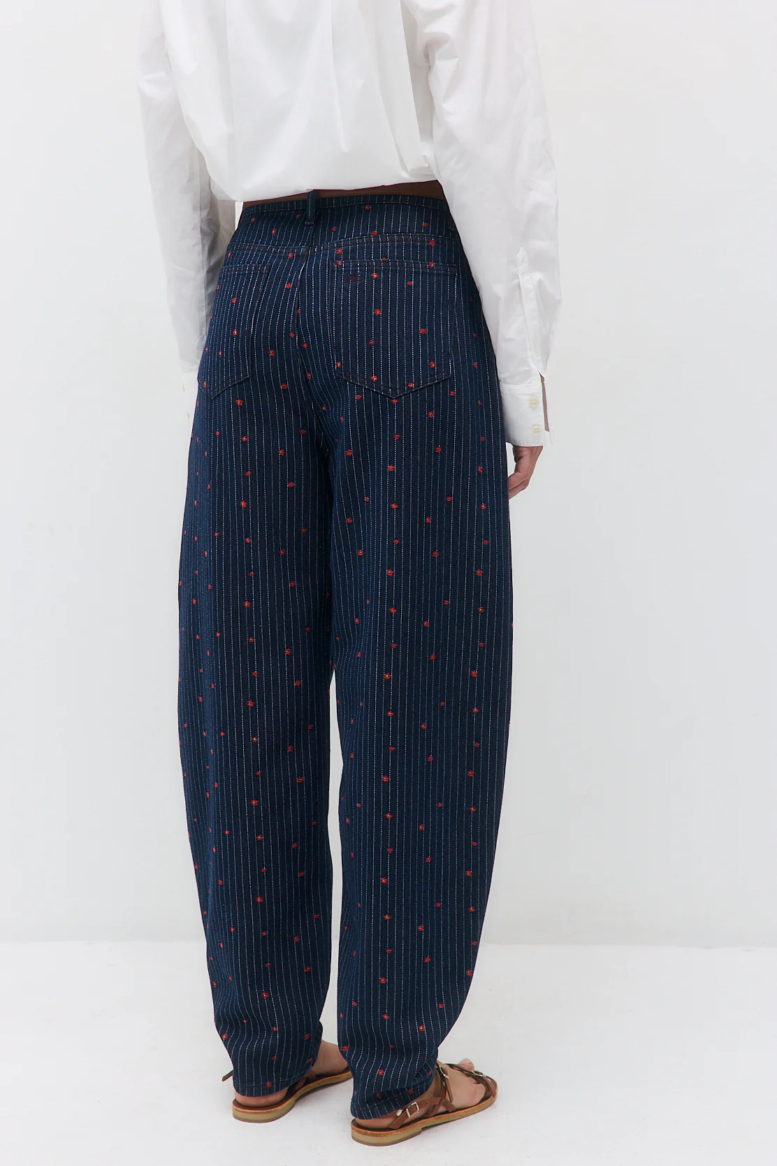 Striped Drill Barrel Pants - Image 4