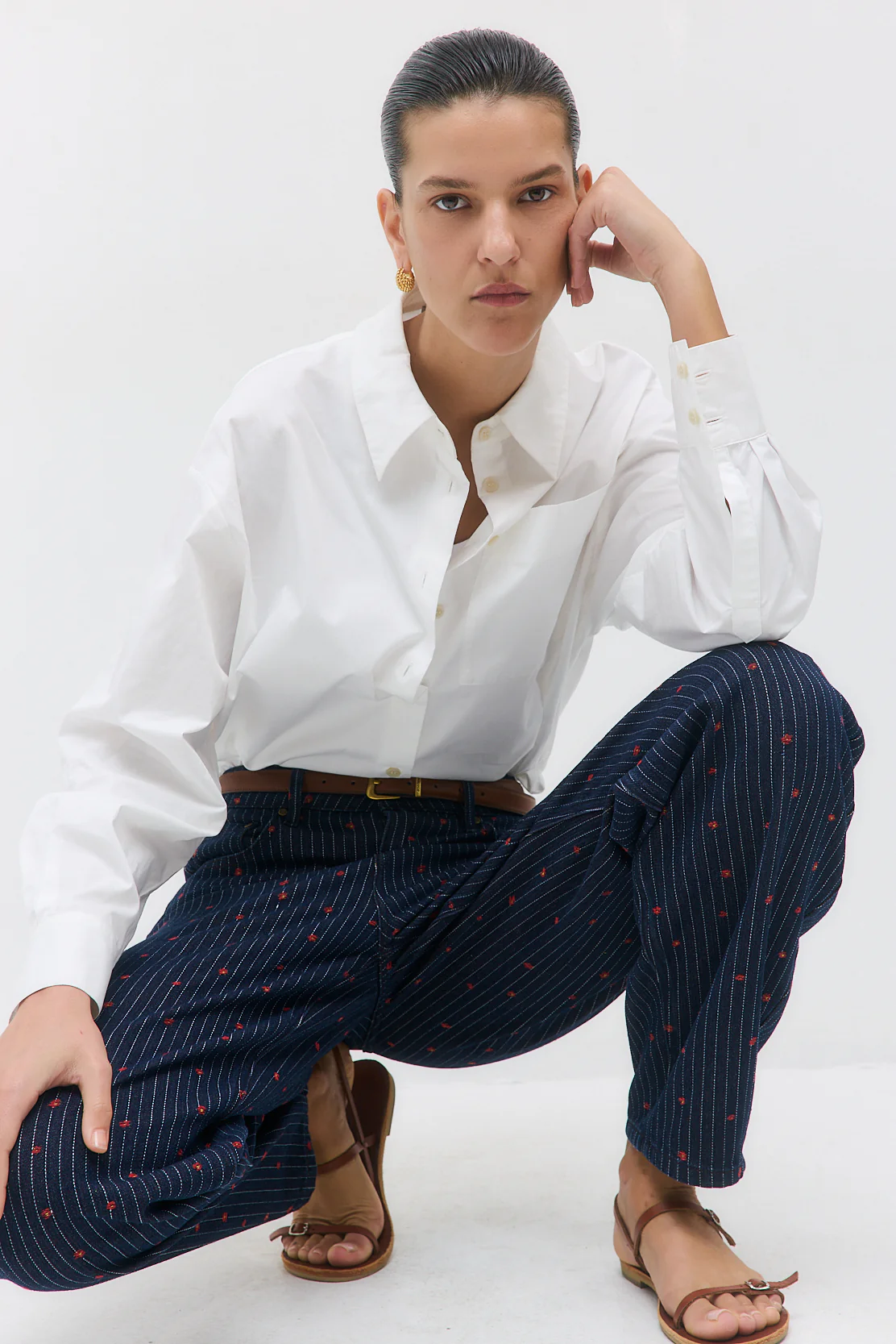 Striped Drill Barrel Pants - Image 7