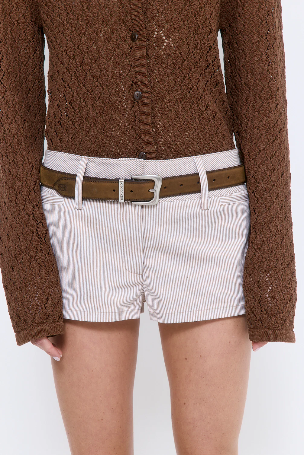 Striped Drill Shorts - Image 6
