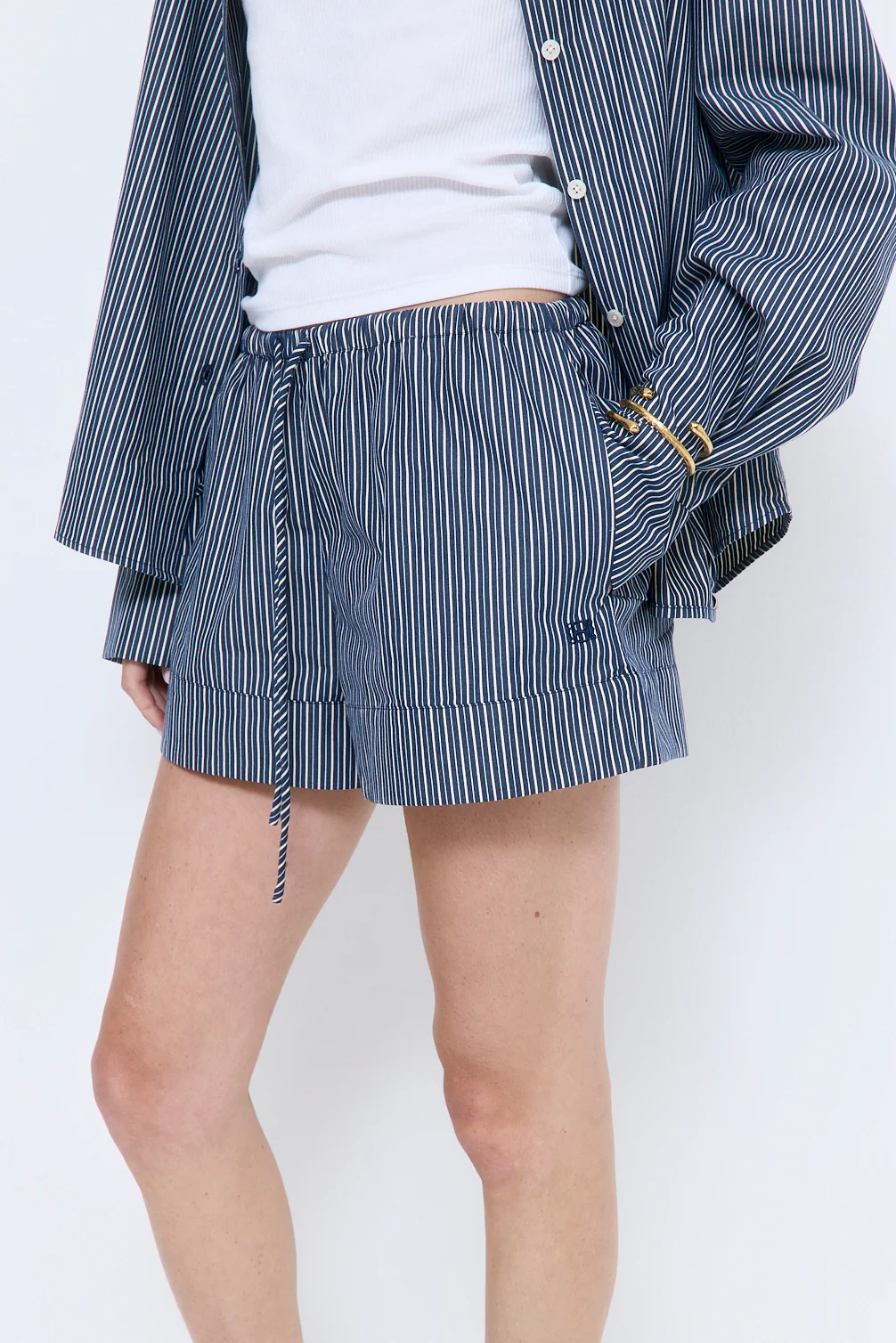 Striped Poplin Shorts - Image 6