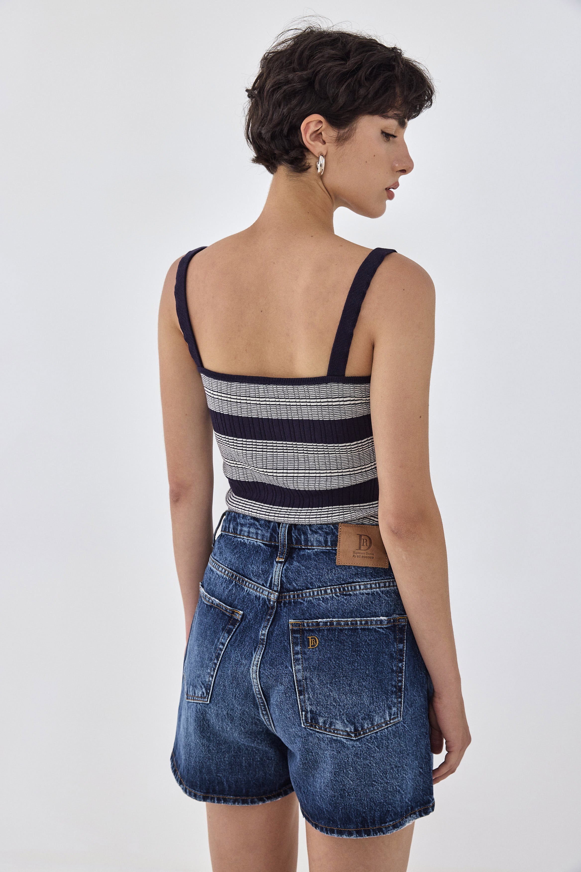 Striped Ribbed Cami Tank Top - Image 5