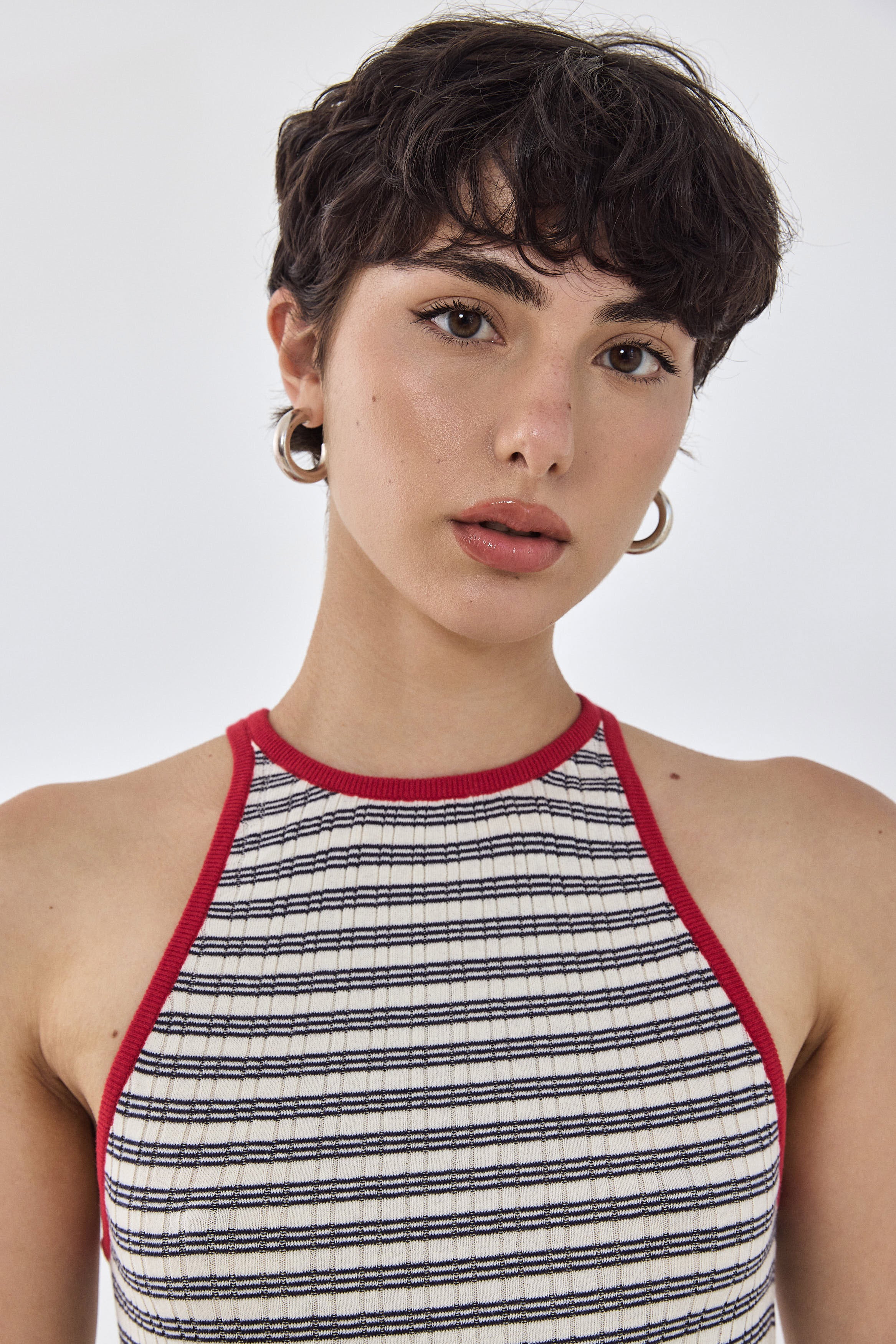 Striped Ribbed Racer Tank Top - Image 7