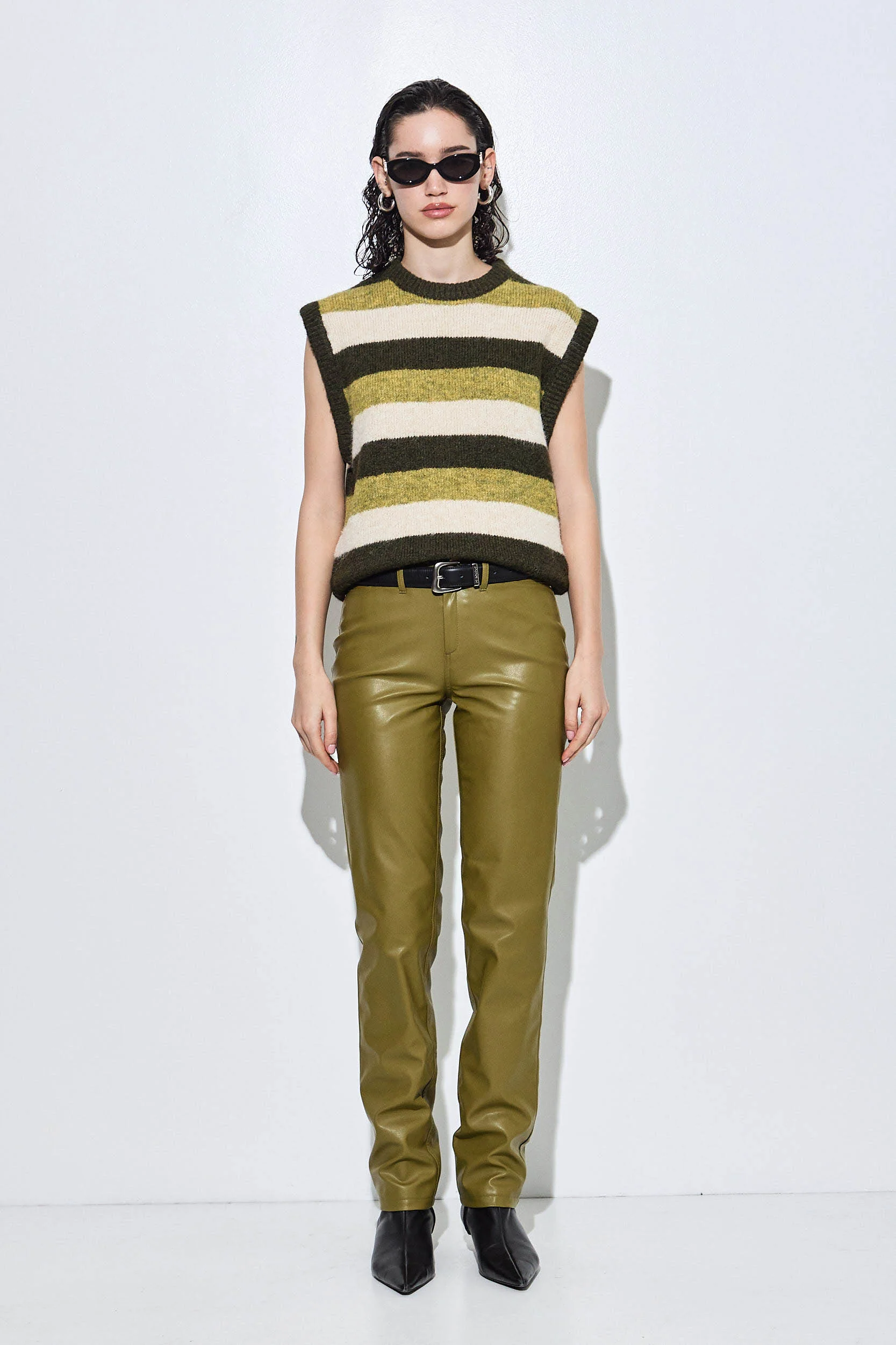 Fuzzy Striped Vest - Image 2