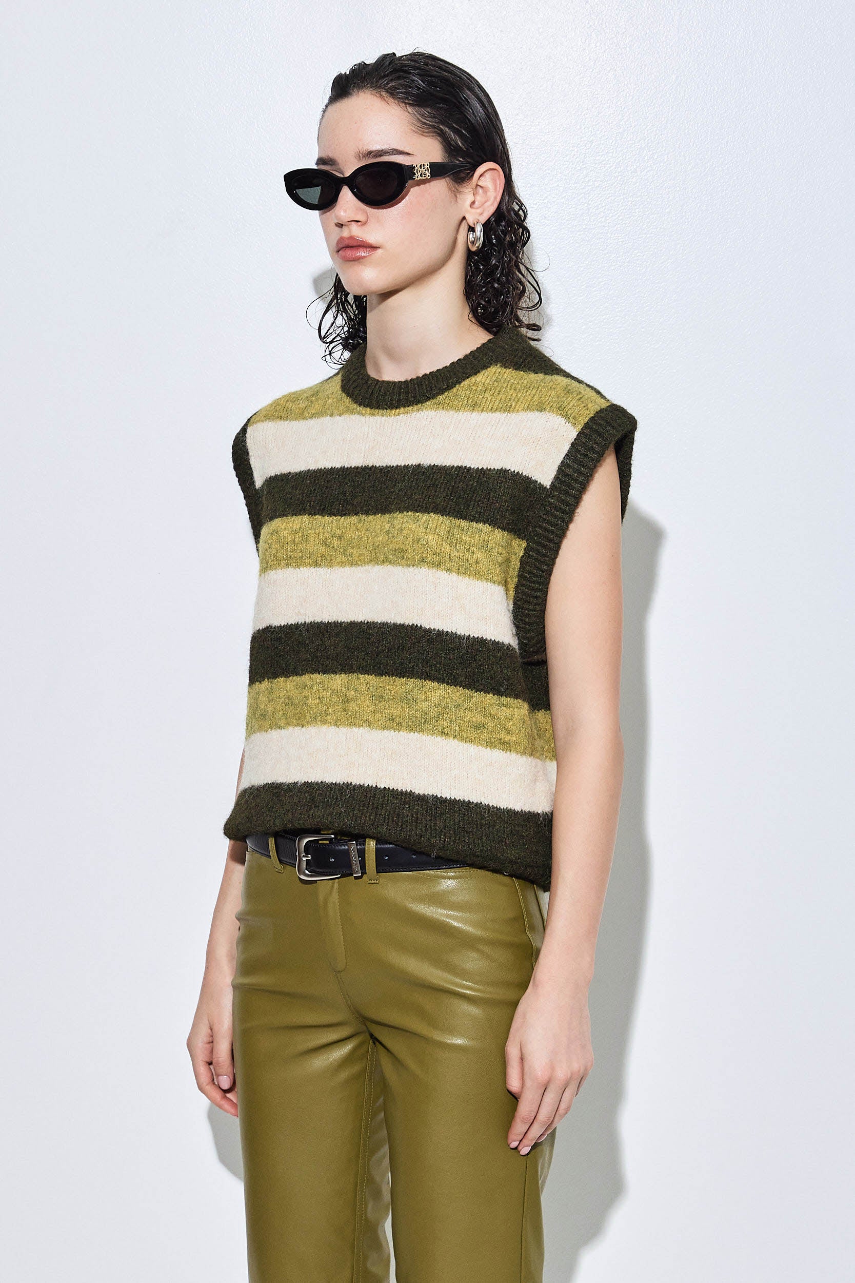 Fuzzy Striped Vest - Image 4