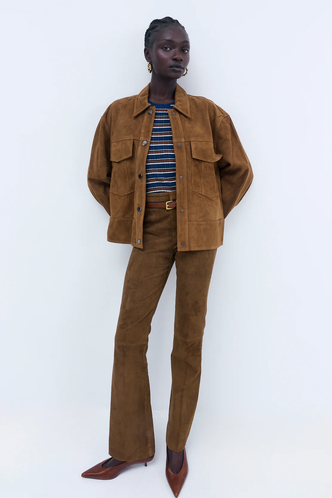 Suede Bootcut Pants - Image 6