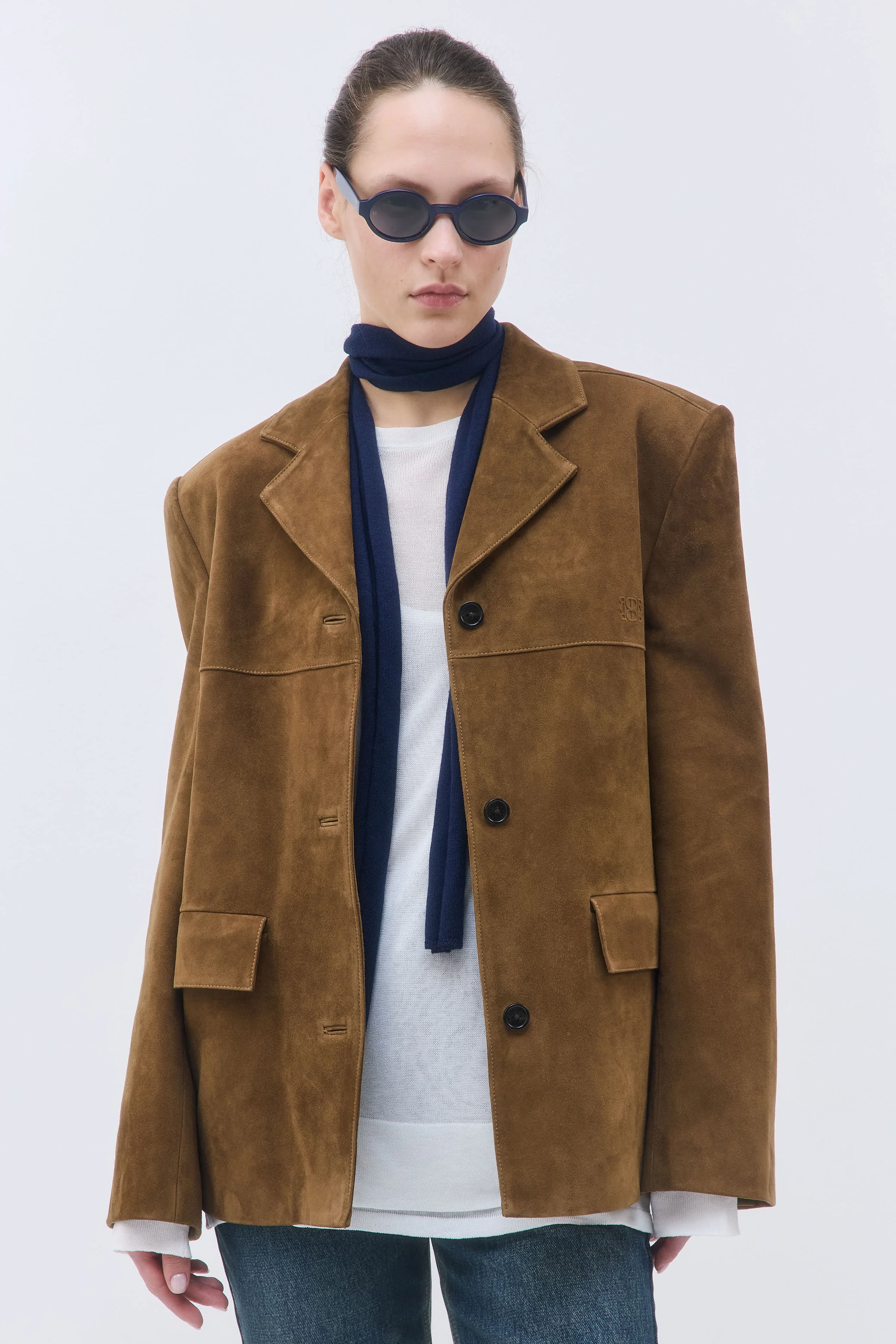 Suede Leather Blazer