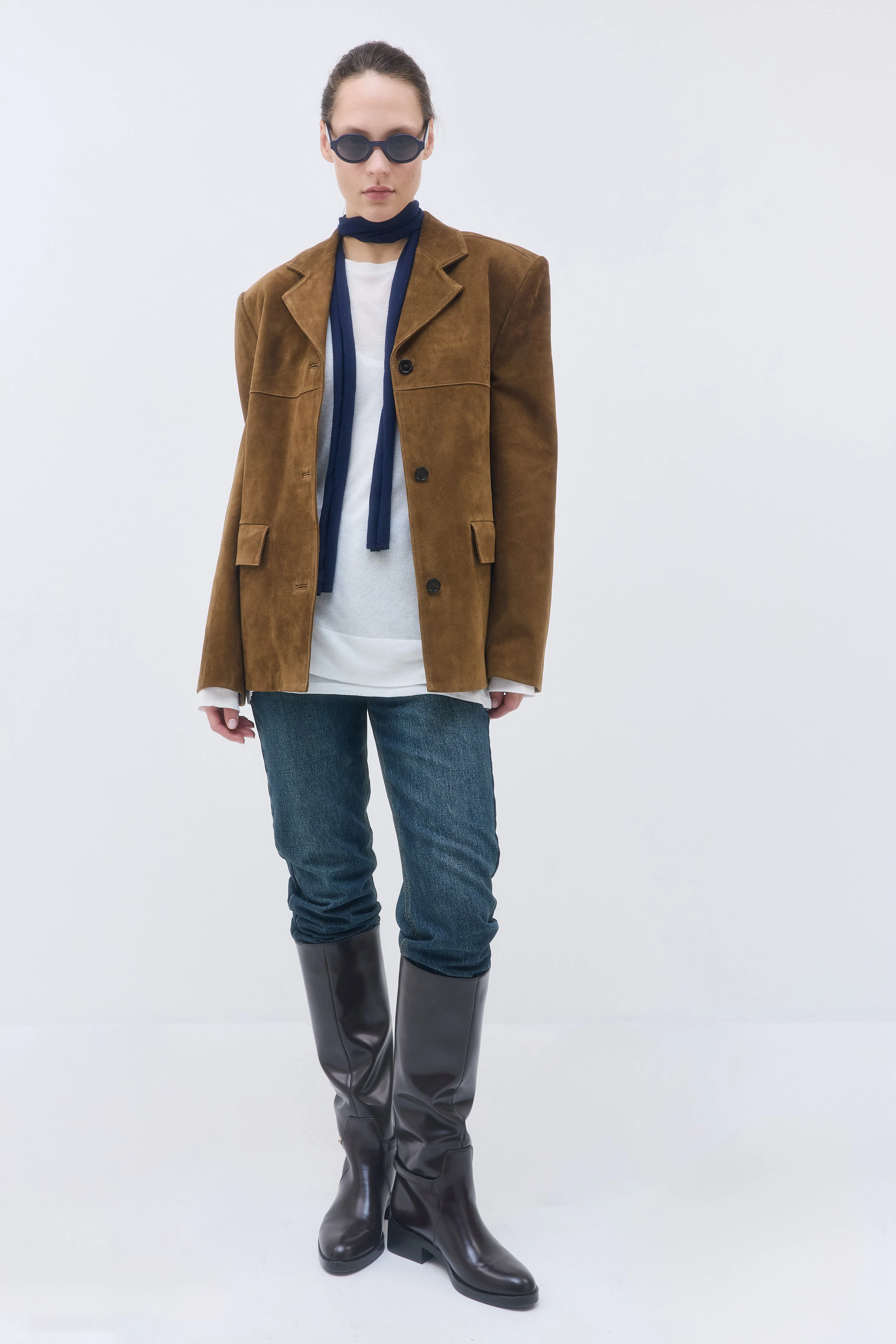 Suede Leather Blazer - Image 2