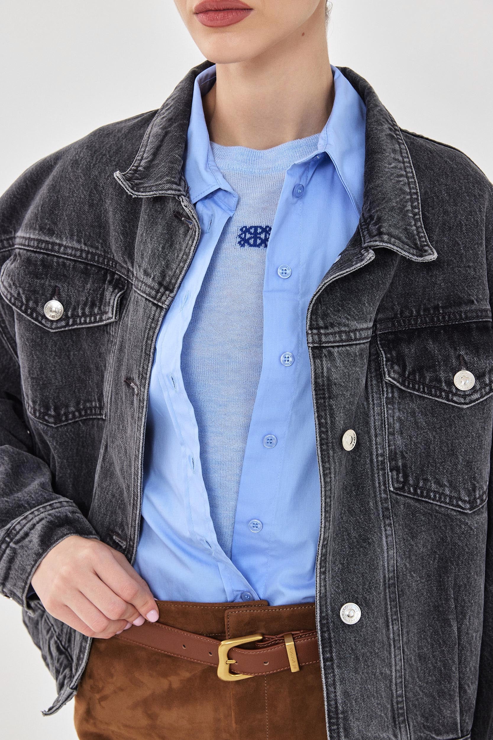 Oversized Boxy Denim Jacket - Image 8