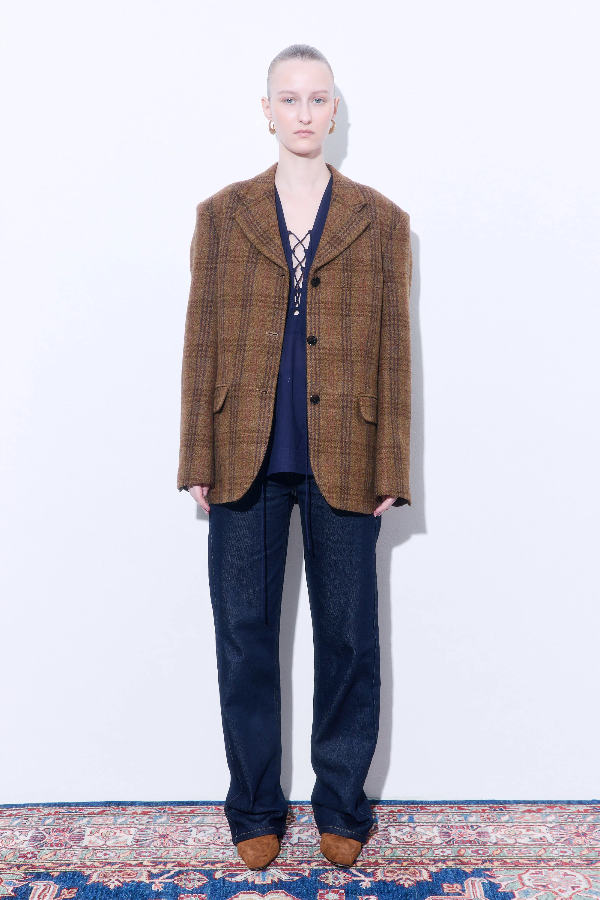 Tailored Wool Plaid Jacket - Image 2