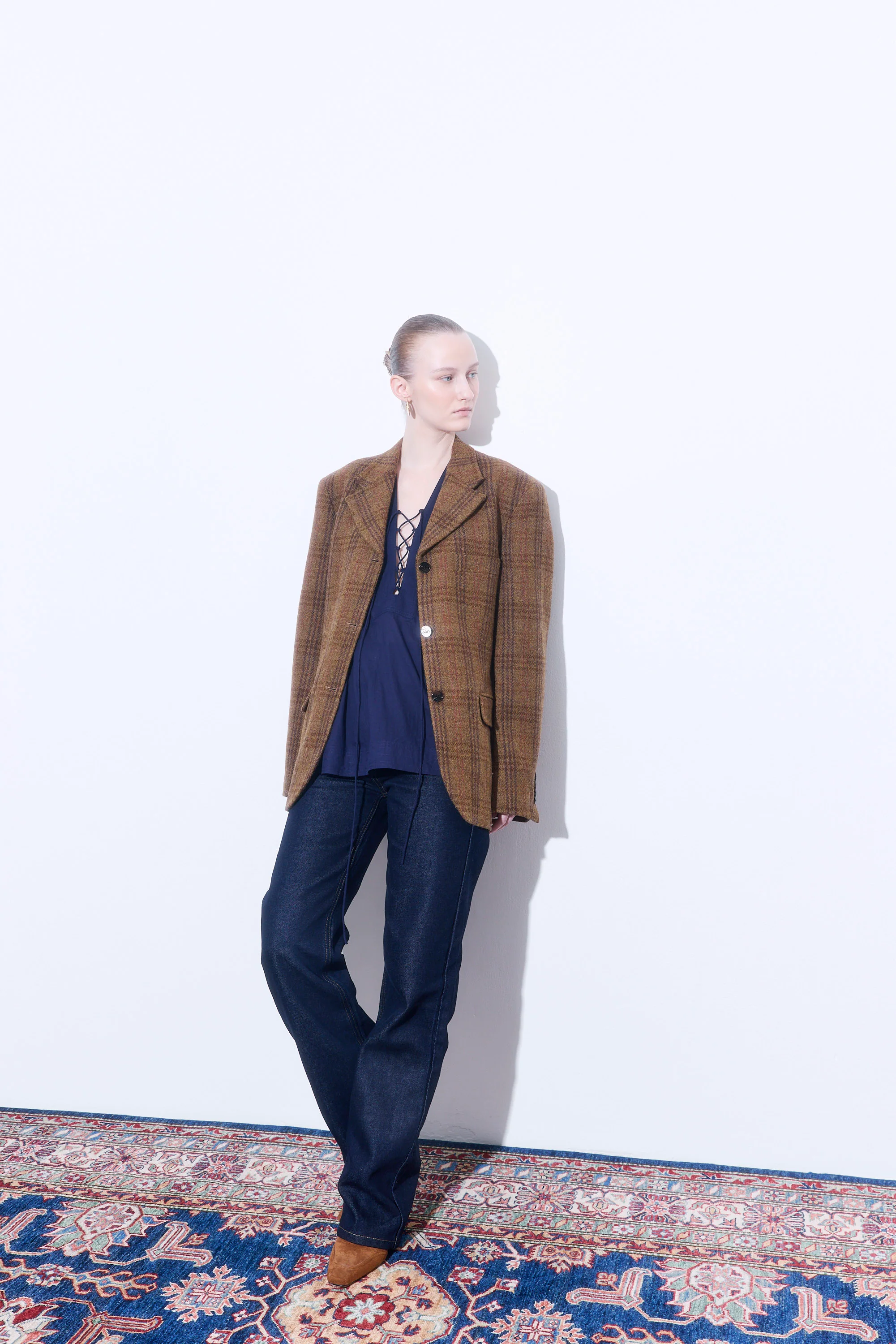 Tailored Wool Plaid Jacket - Image 3