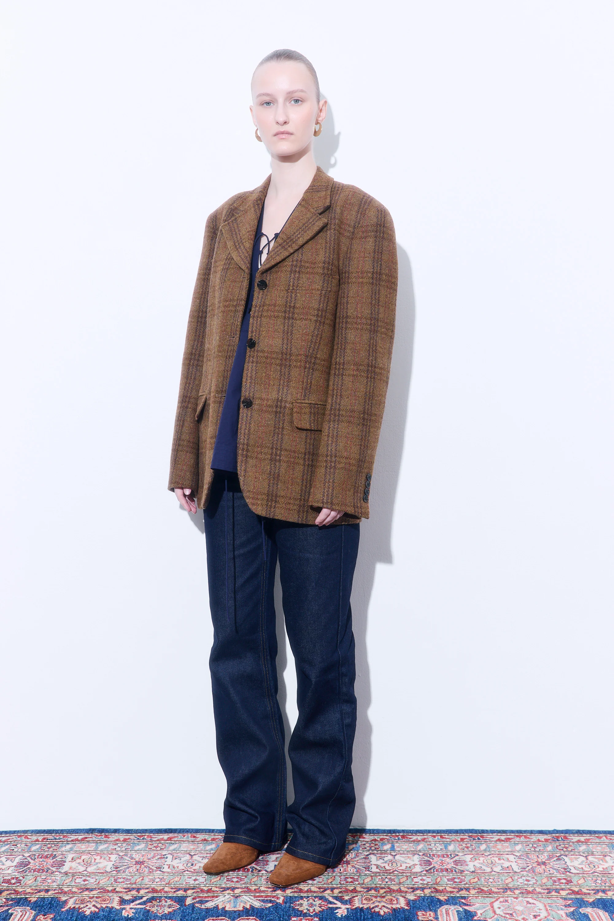 Tailored Wool Plaid Jacket - Image 4