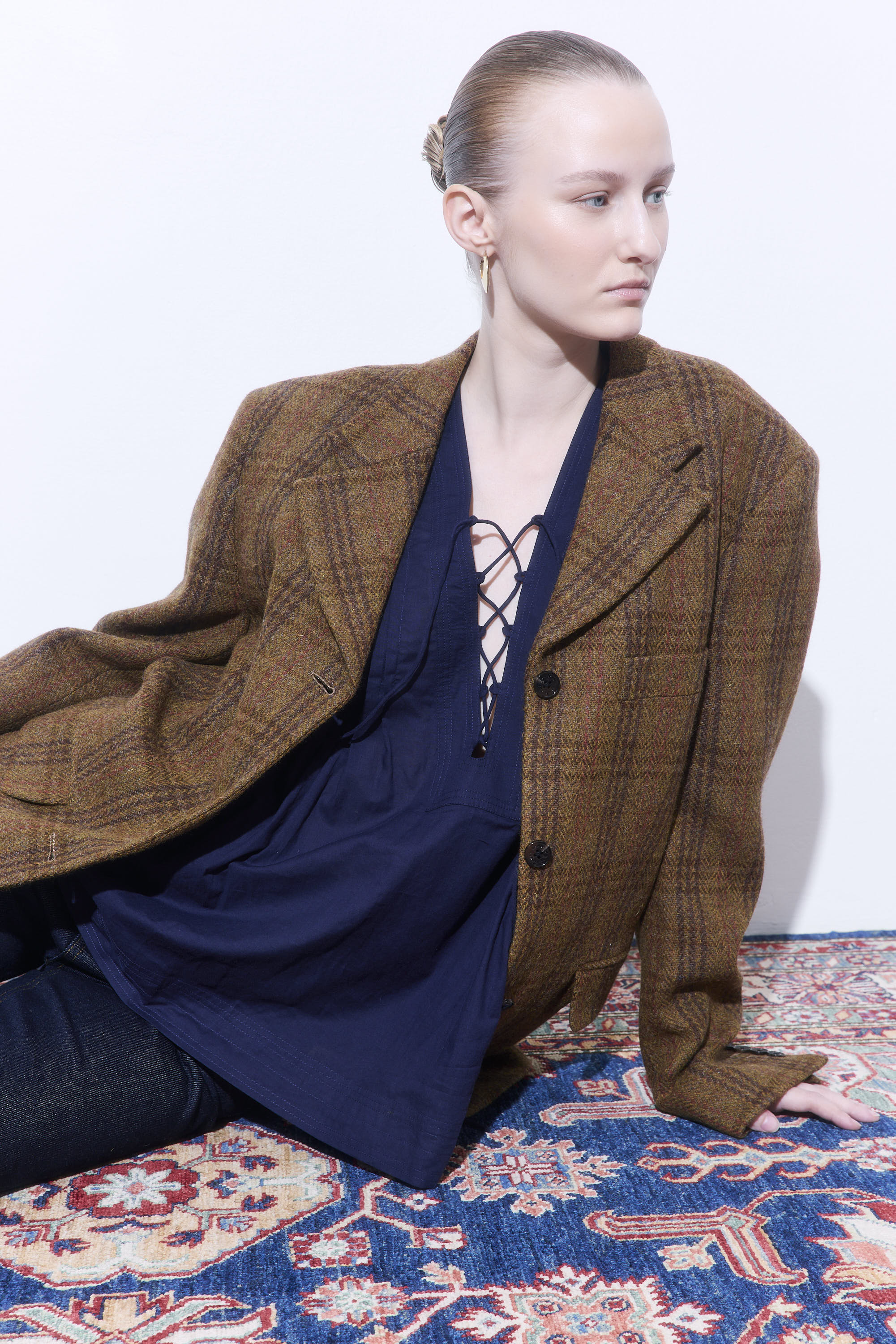 Tailored Wool Plaid Jacket - Image 7