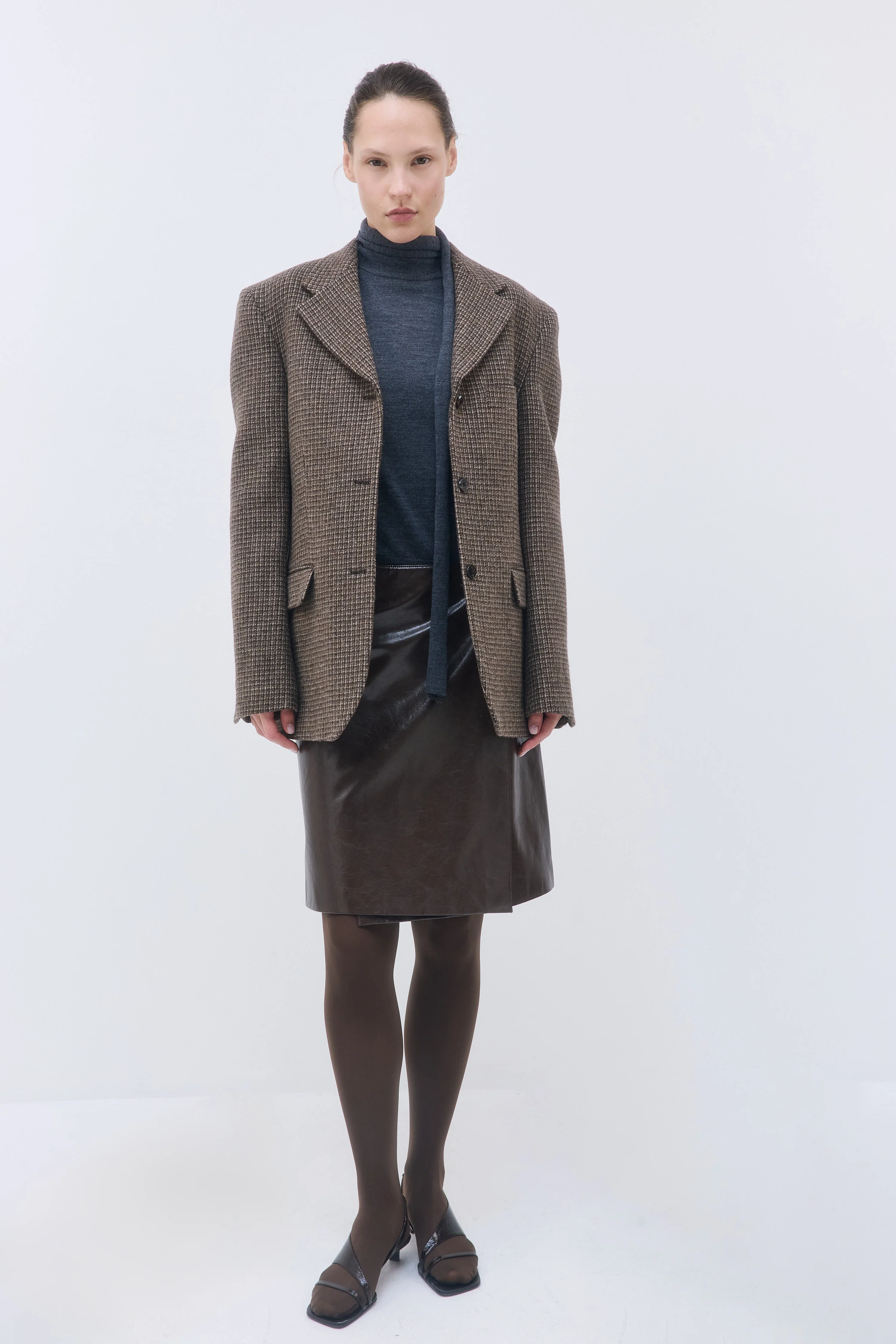 Tailored Wool Plaid Jacket - Image 3