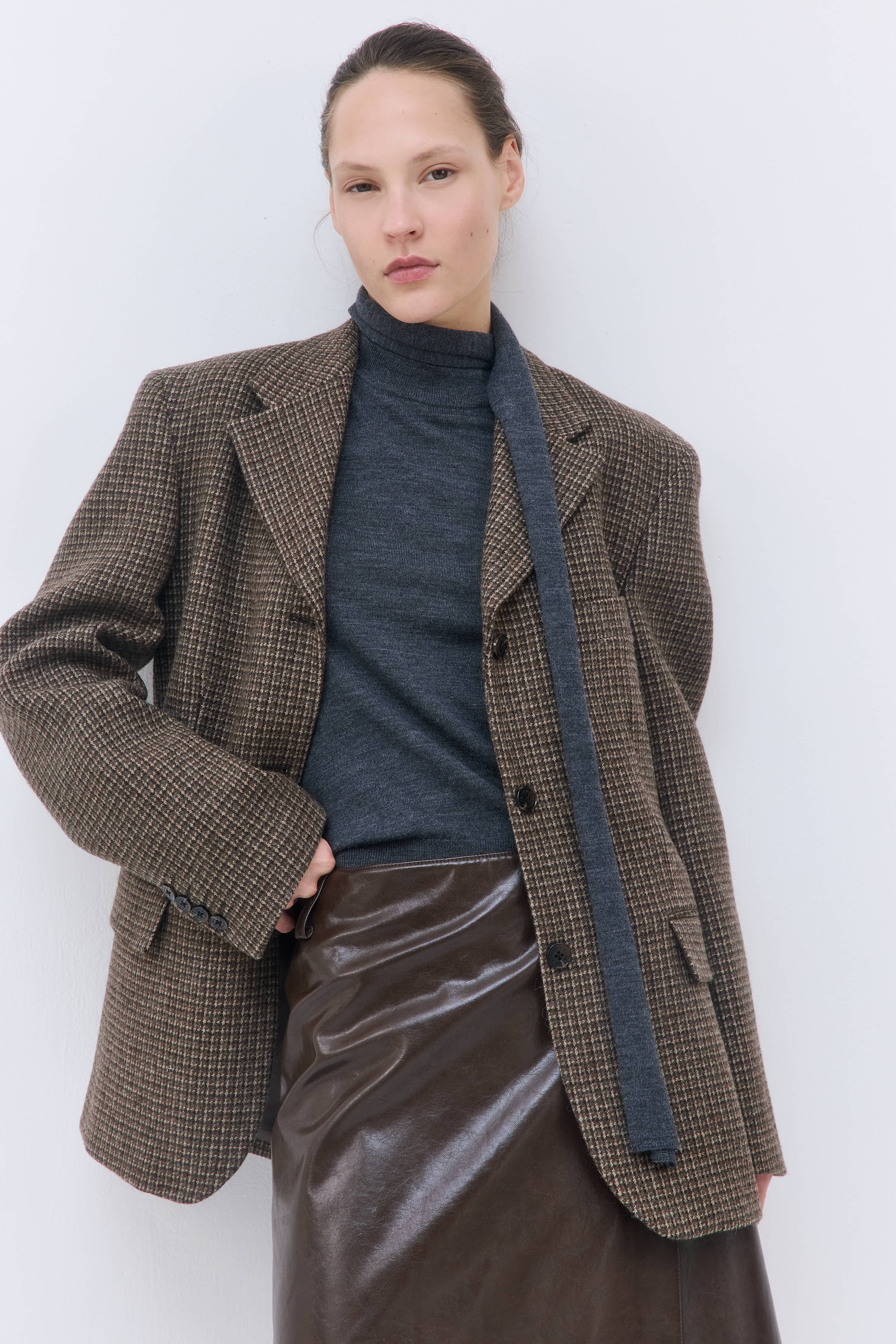 Tailored Wool Plaid Jacket - Image 7