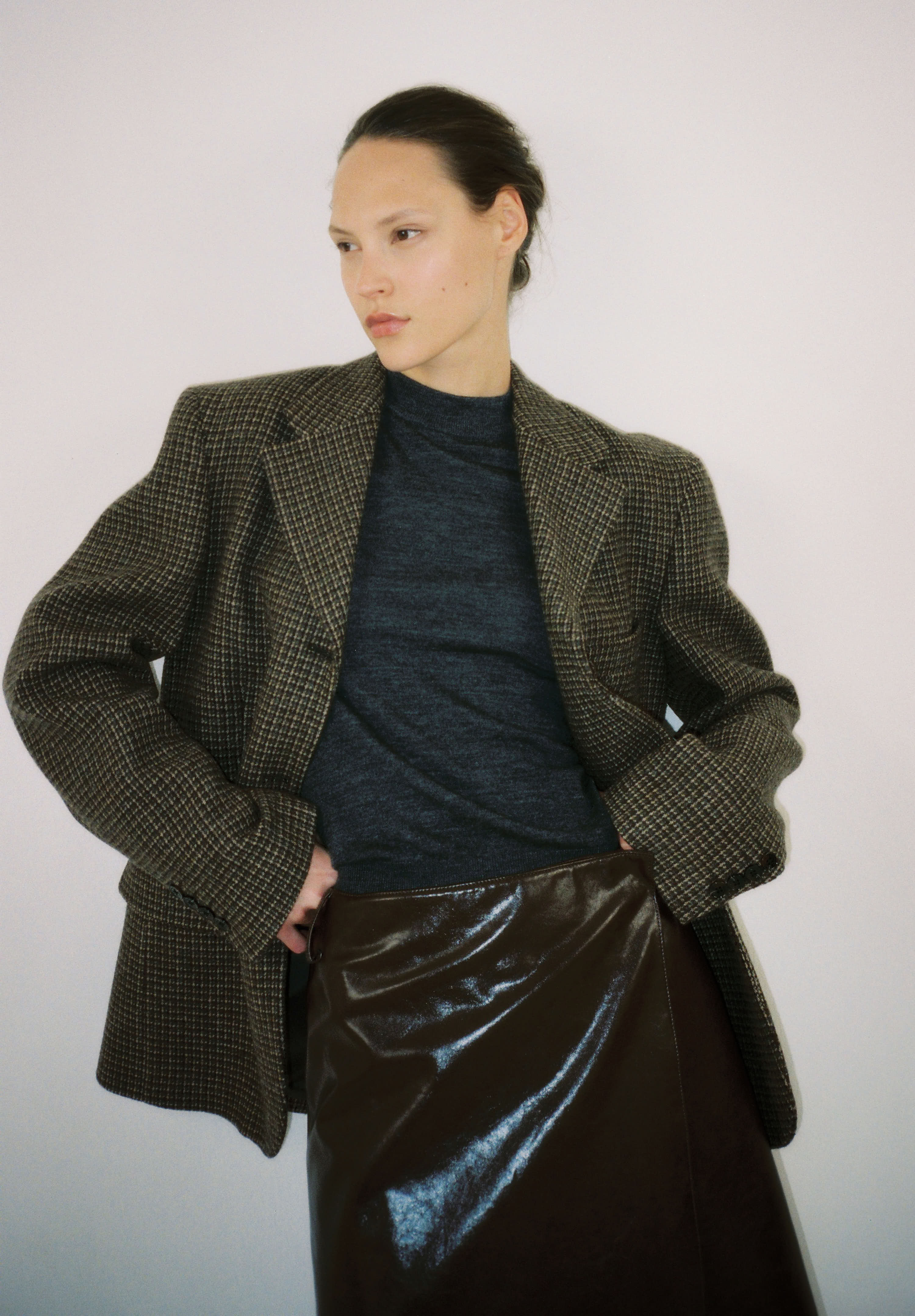 Tailored Wool Plaid Jacket - Image 8