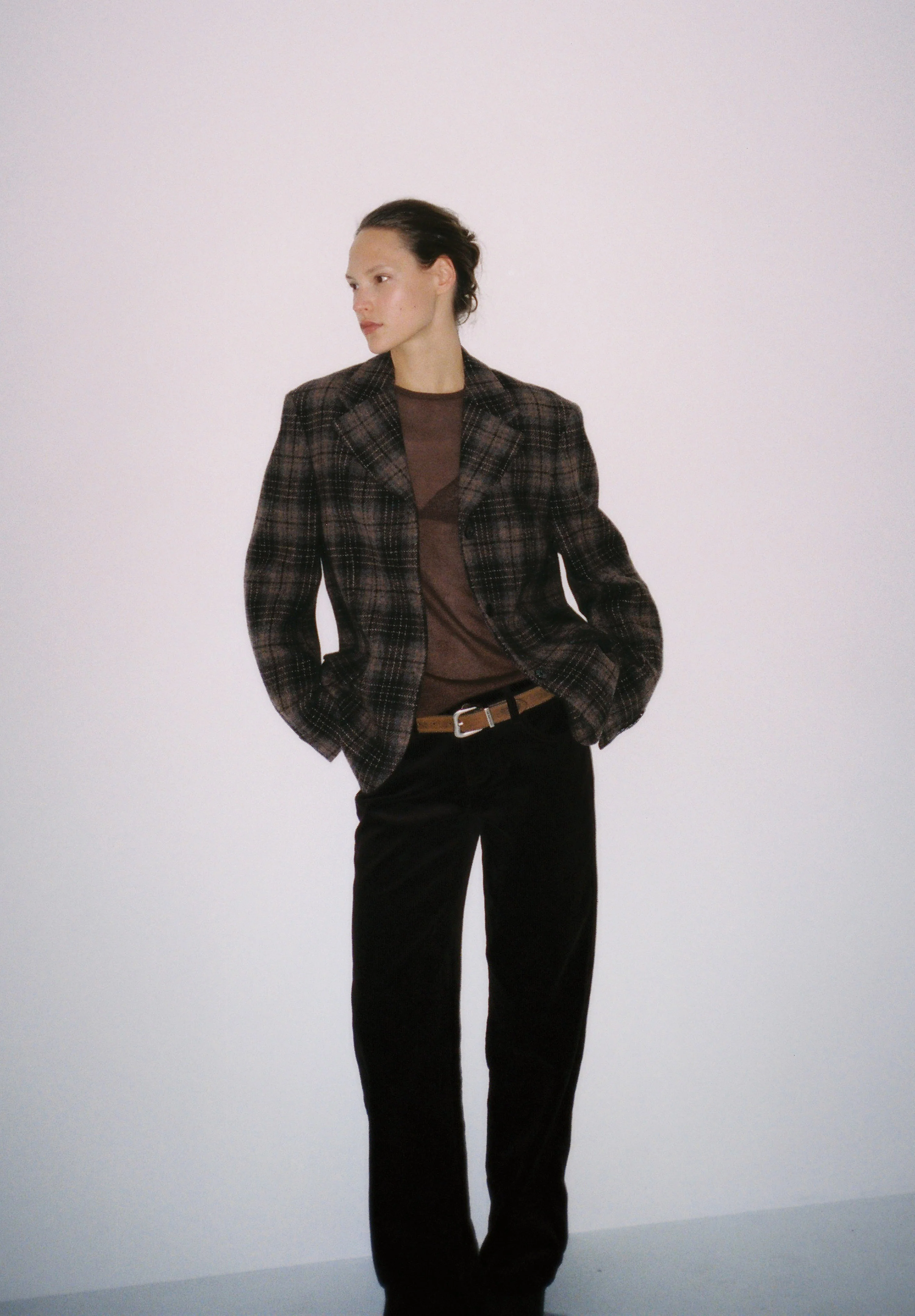 Tailored Wool Plaid Jacket