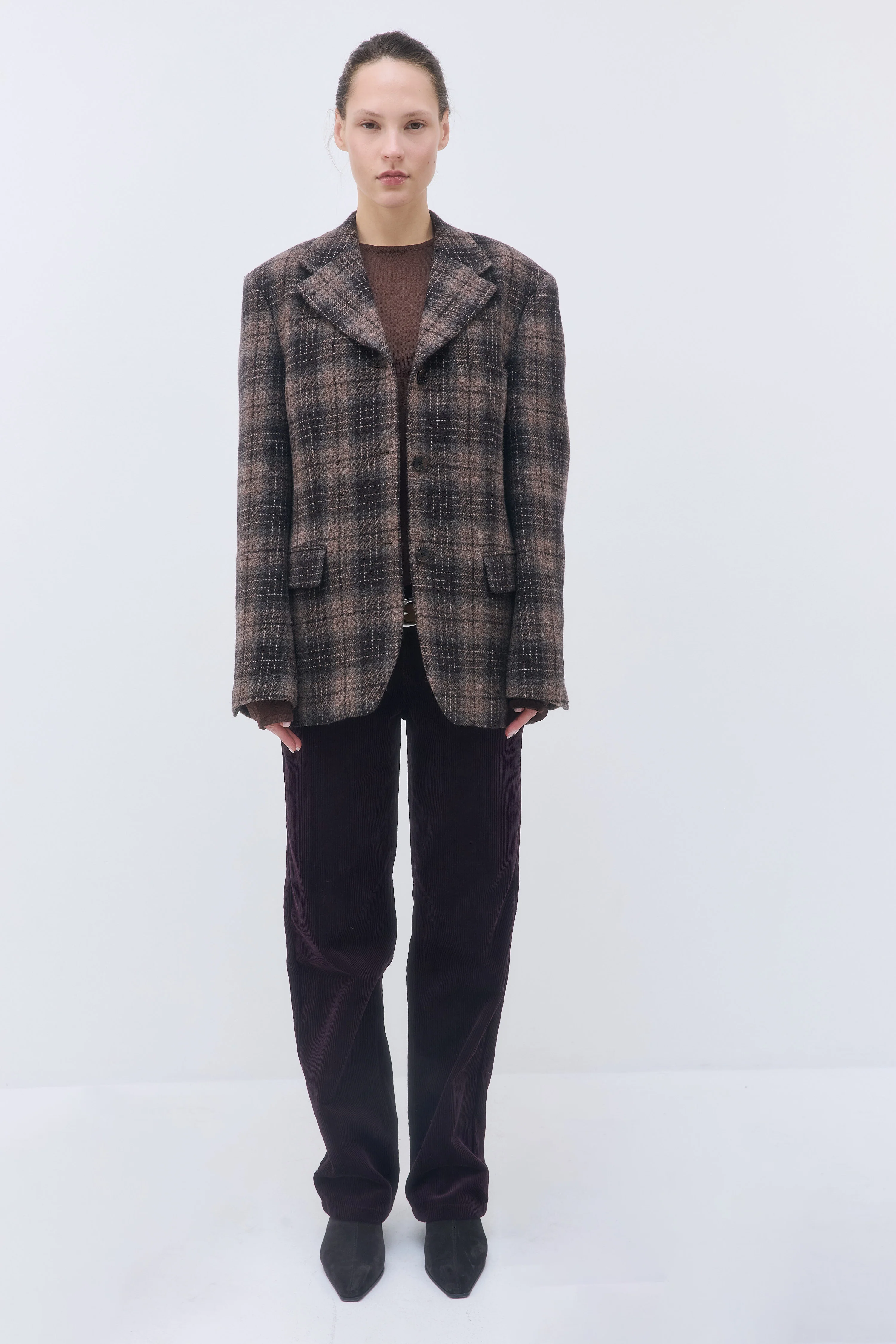 Tailored Wool Plaid Jacket - Image 3