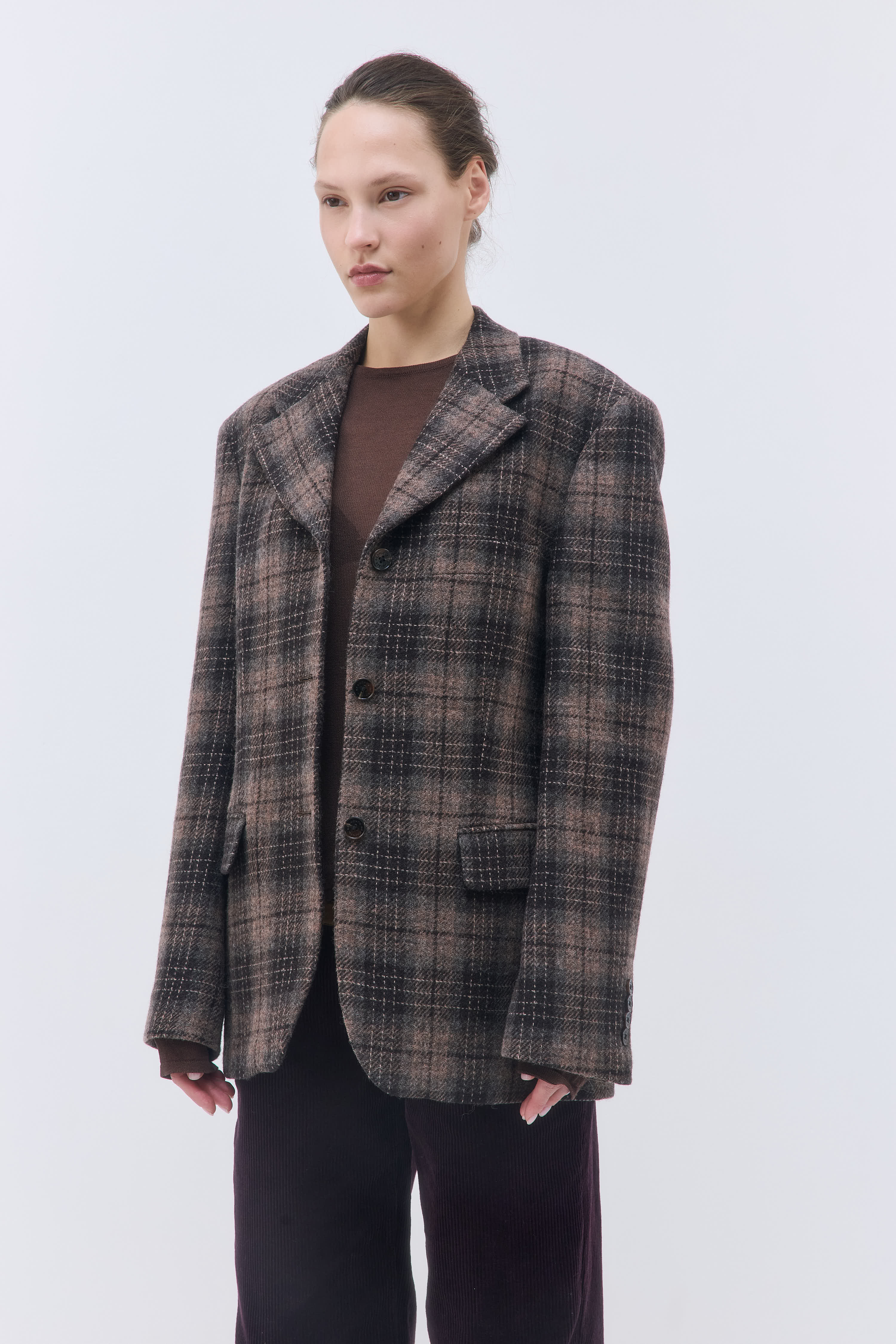 Tailored Wool Plaid Jacket - Image 5
