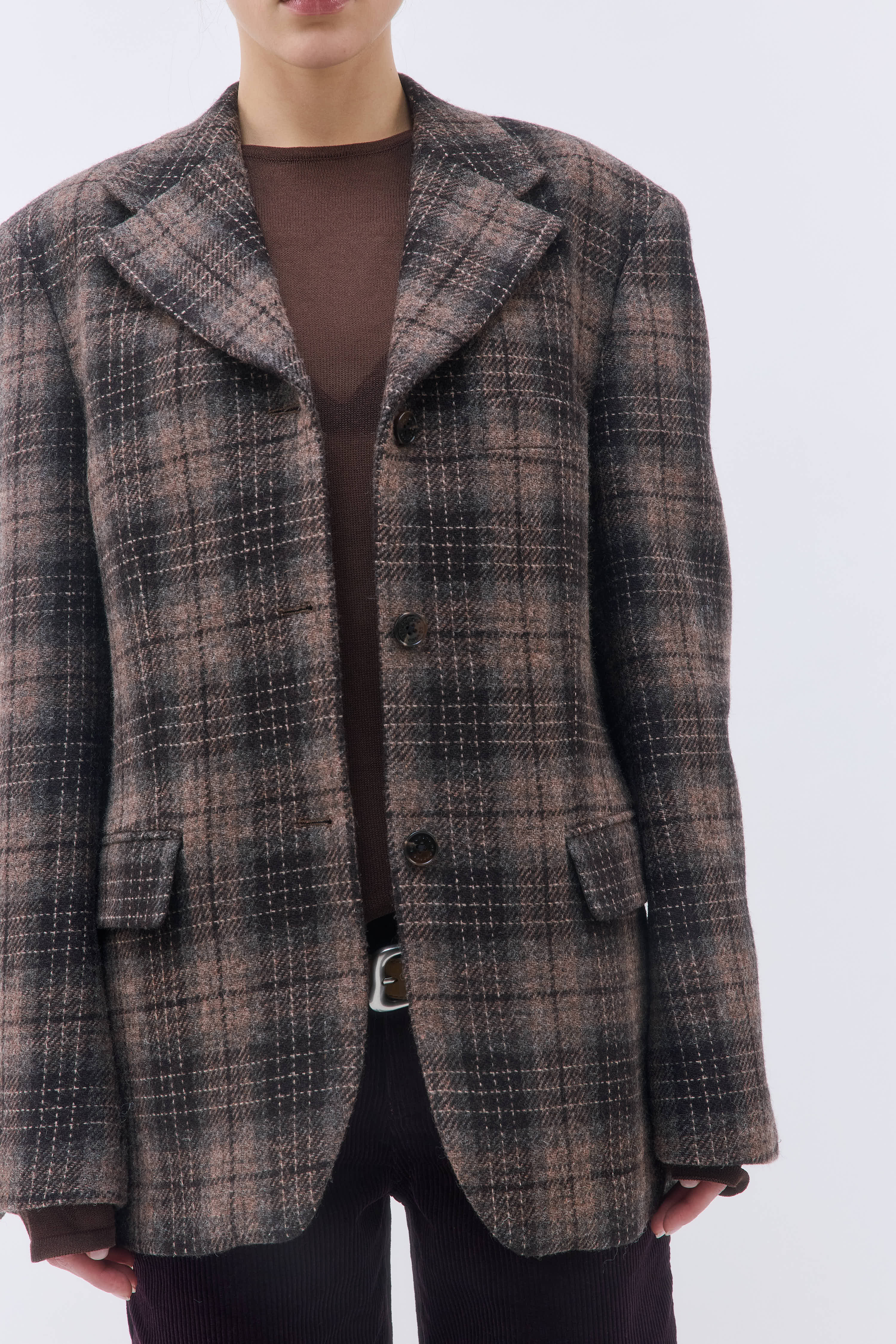Tailored Wool Plaid Jacket - Image 7