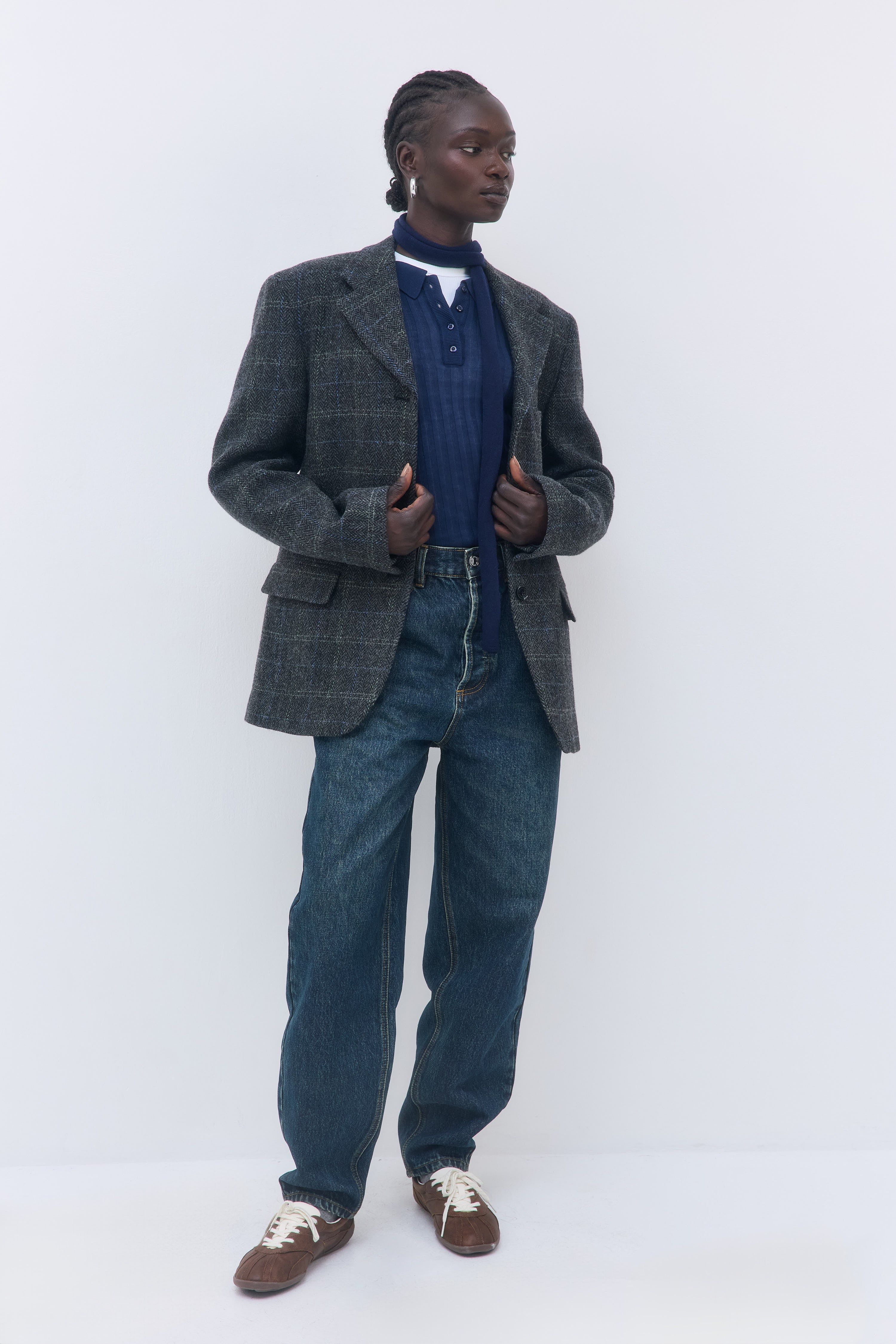 Tailored Wool Plaid Jacket - Image 4