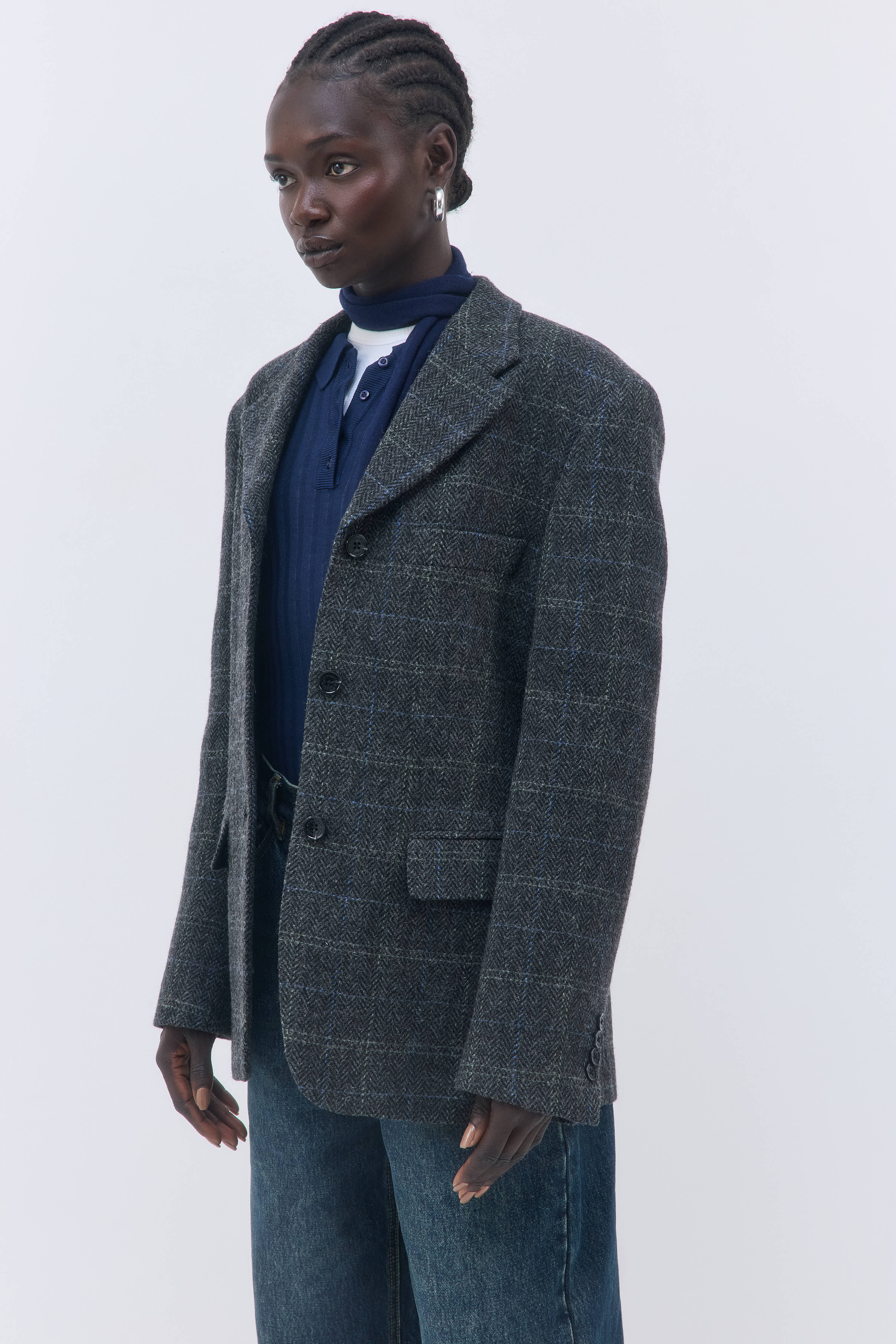Tailored Wool Plaid Jacket - Image 5