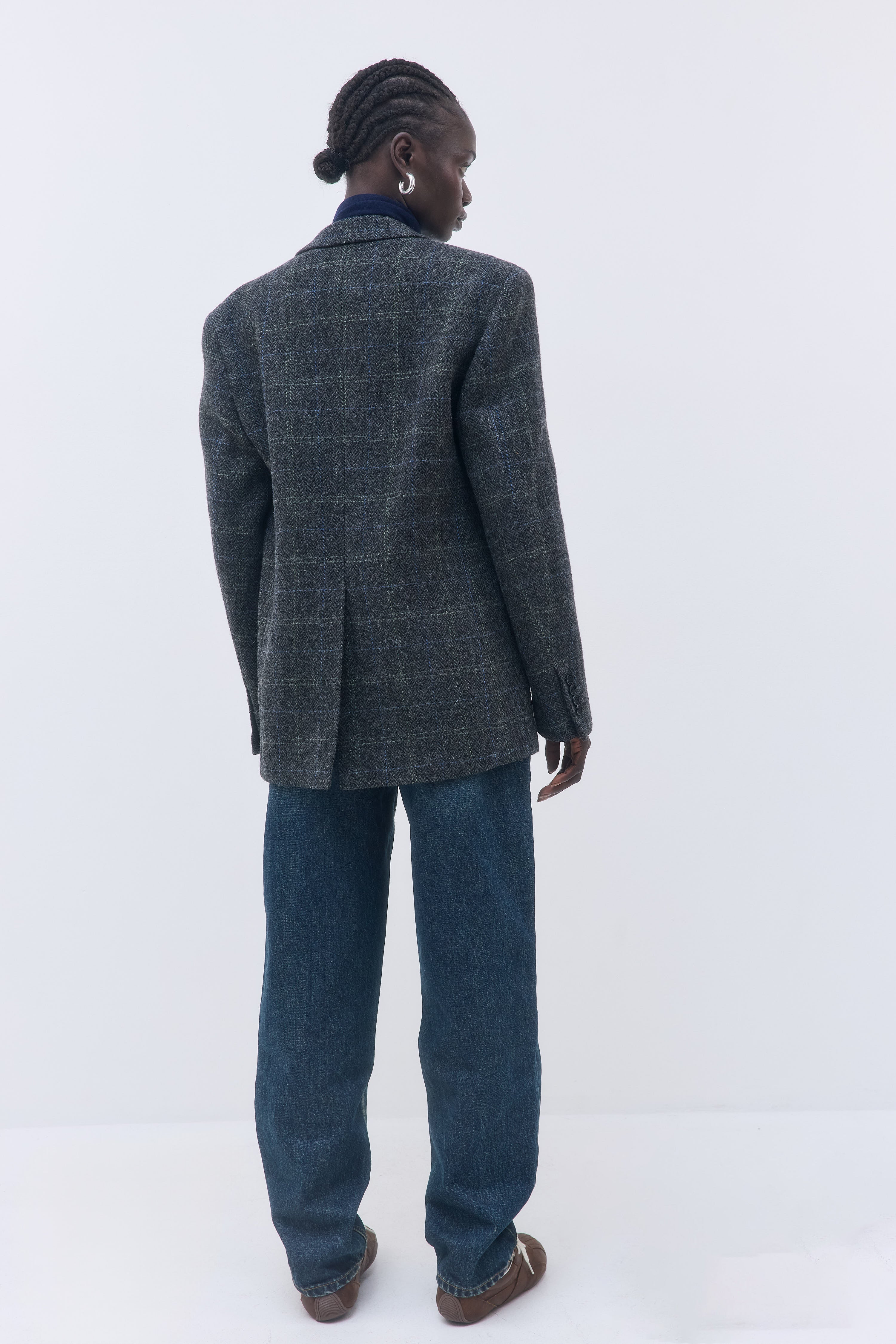 Tailored Wool Plaid Jacket - Image 6