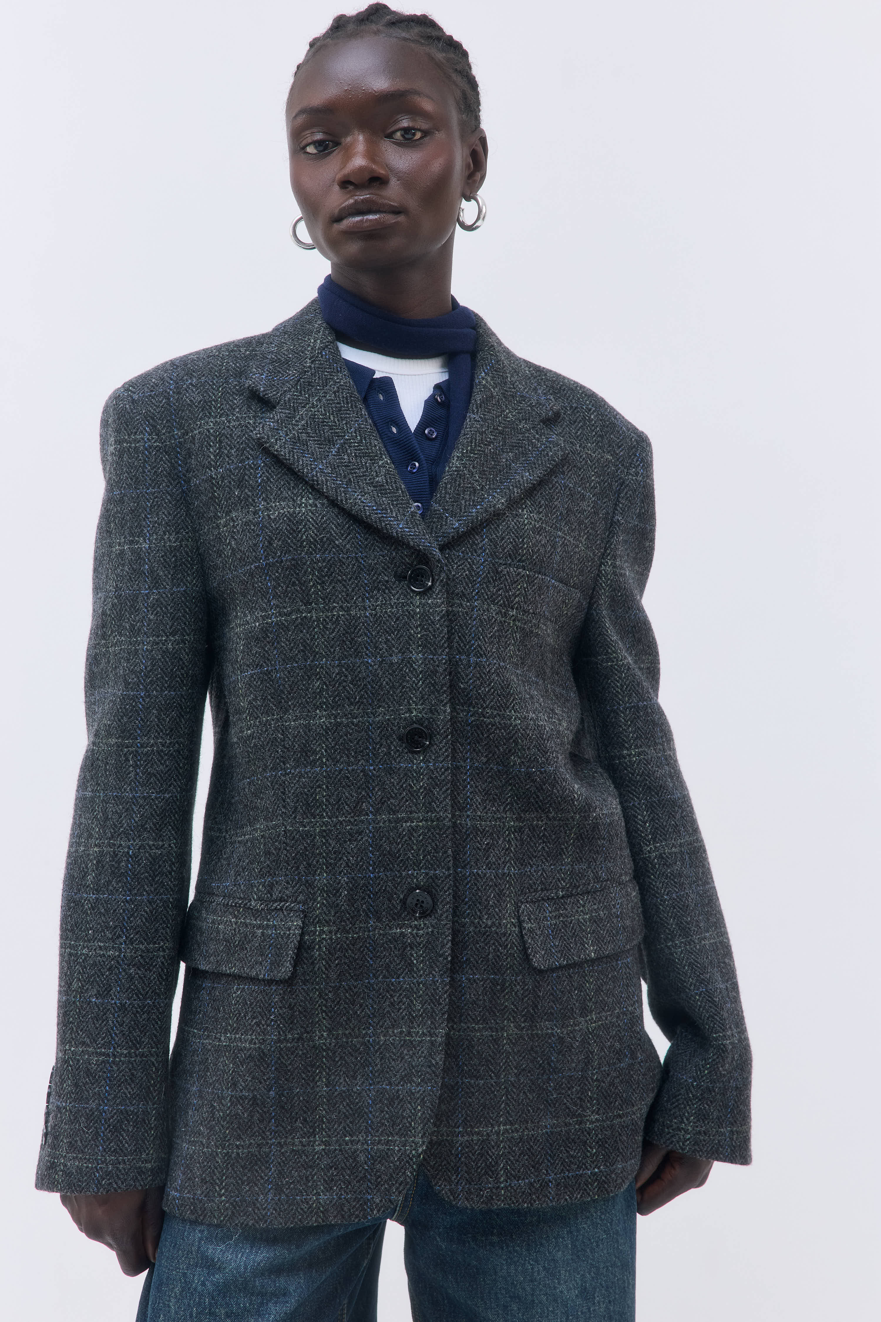 Tailored Wool Plaid Jacket - Image 7