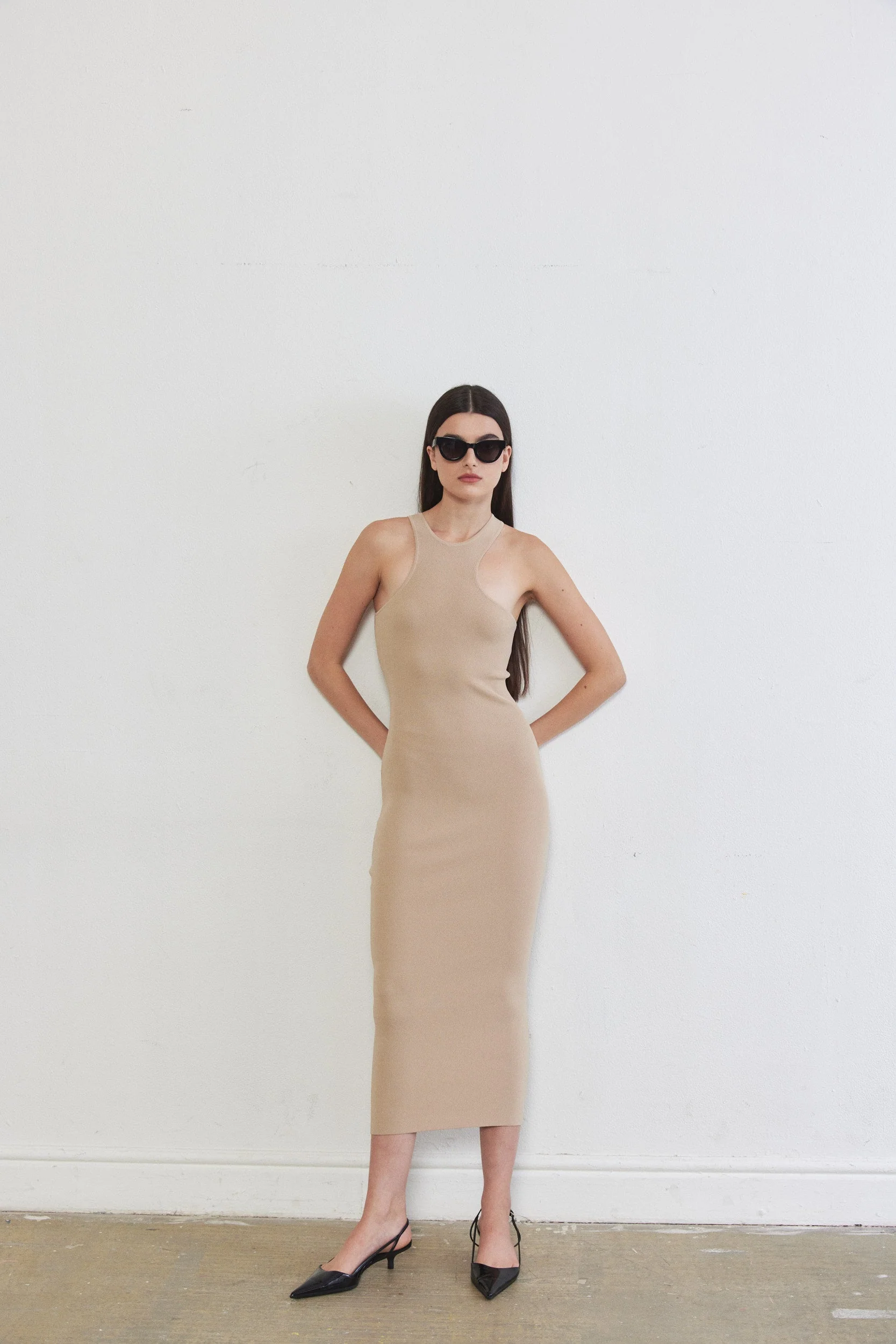 Tight Ribbed Asymmetrical Dress - Image 7
