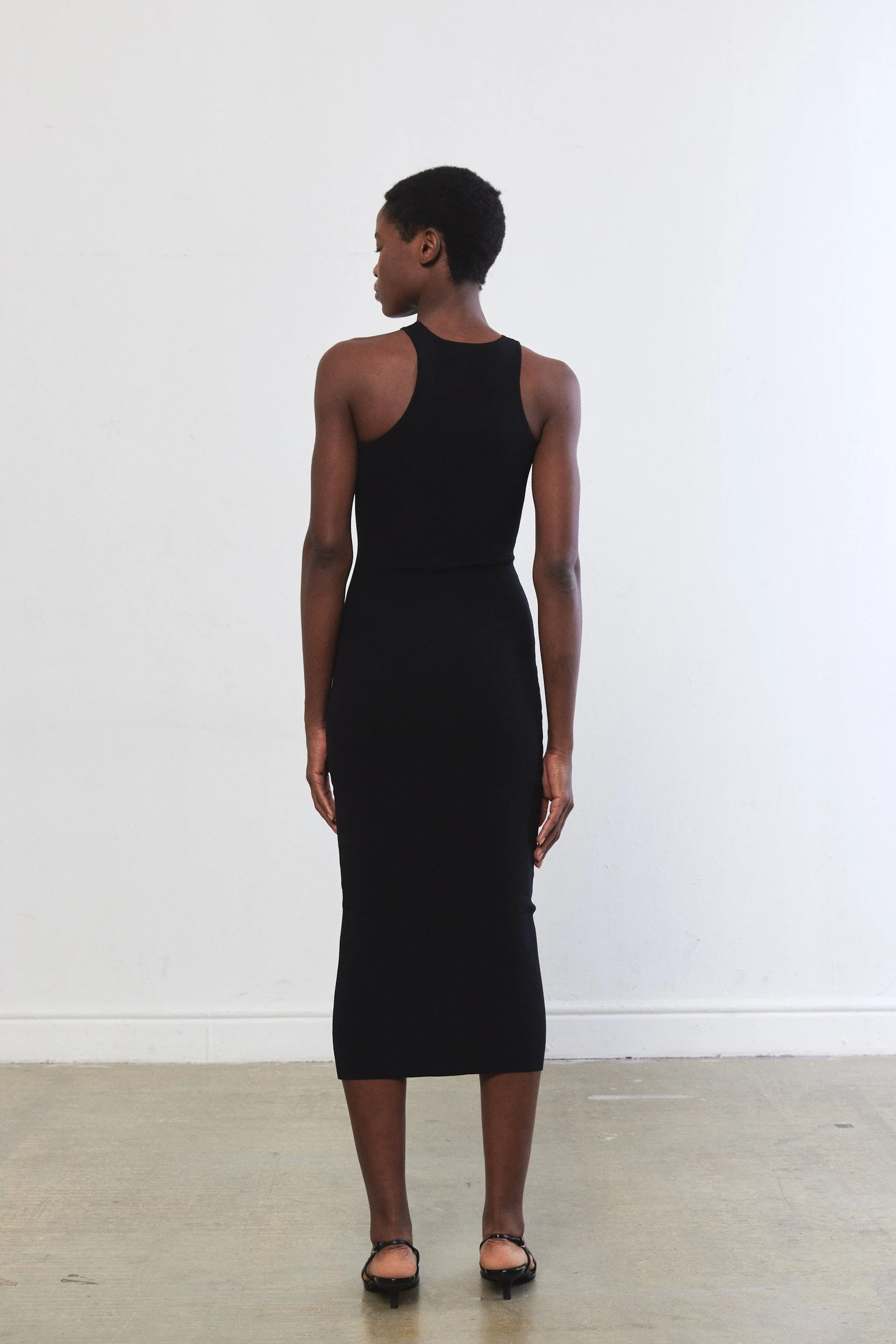 Tight Ribbed Asymmetrical Dress - Image 5