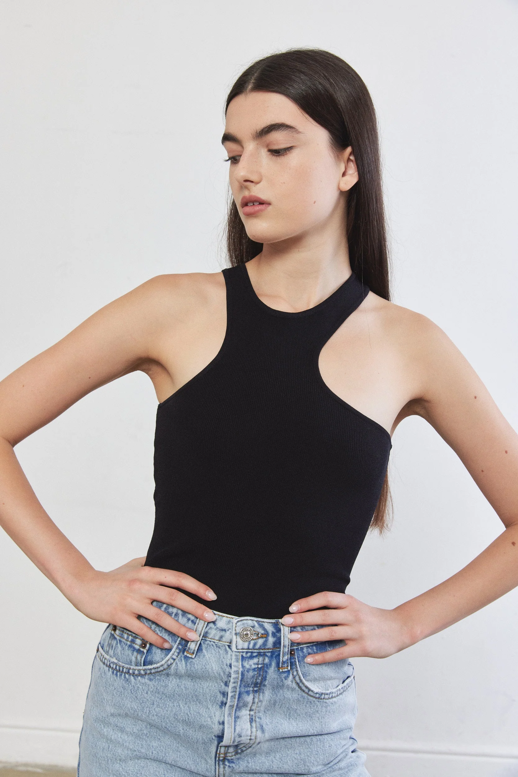 Tight Ribbed Asymmetrical Top - Image 6