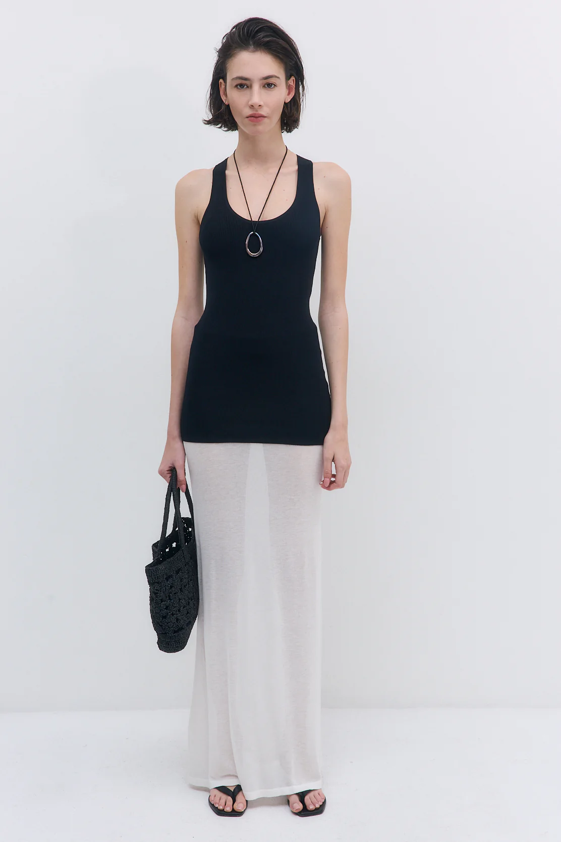 Tight Ribbed Long Tank Top - Image 2