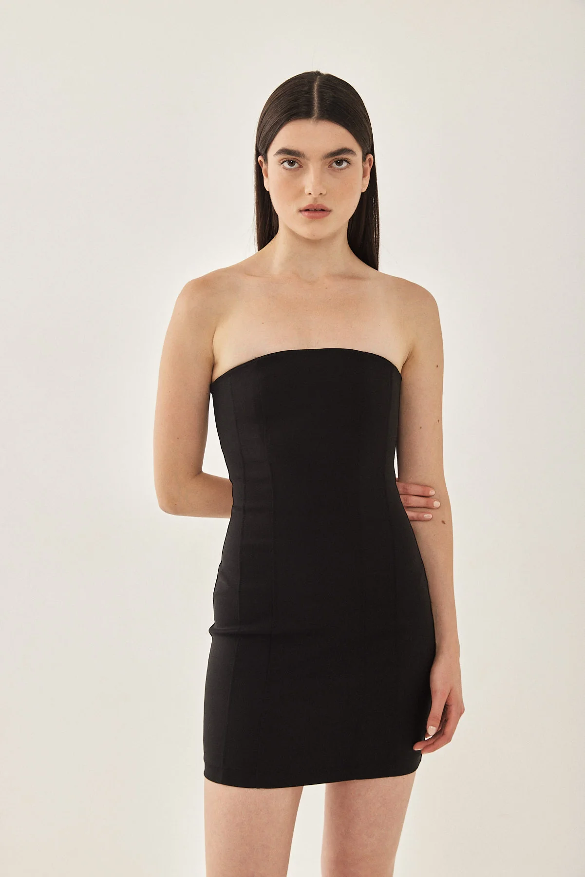 Tight Strapless Mini Dress - Image 2