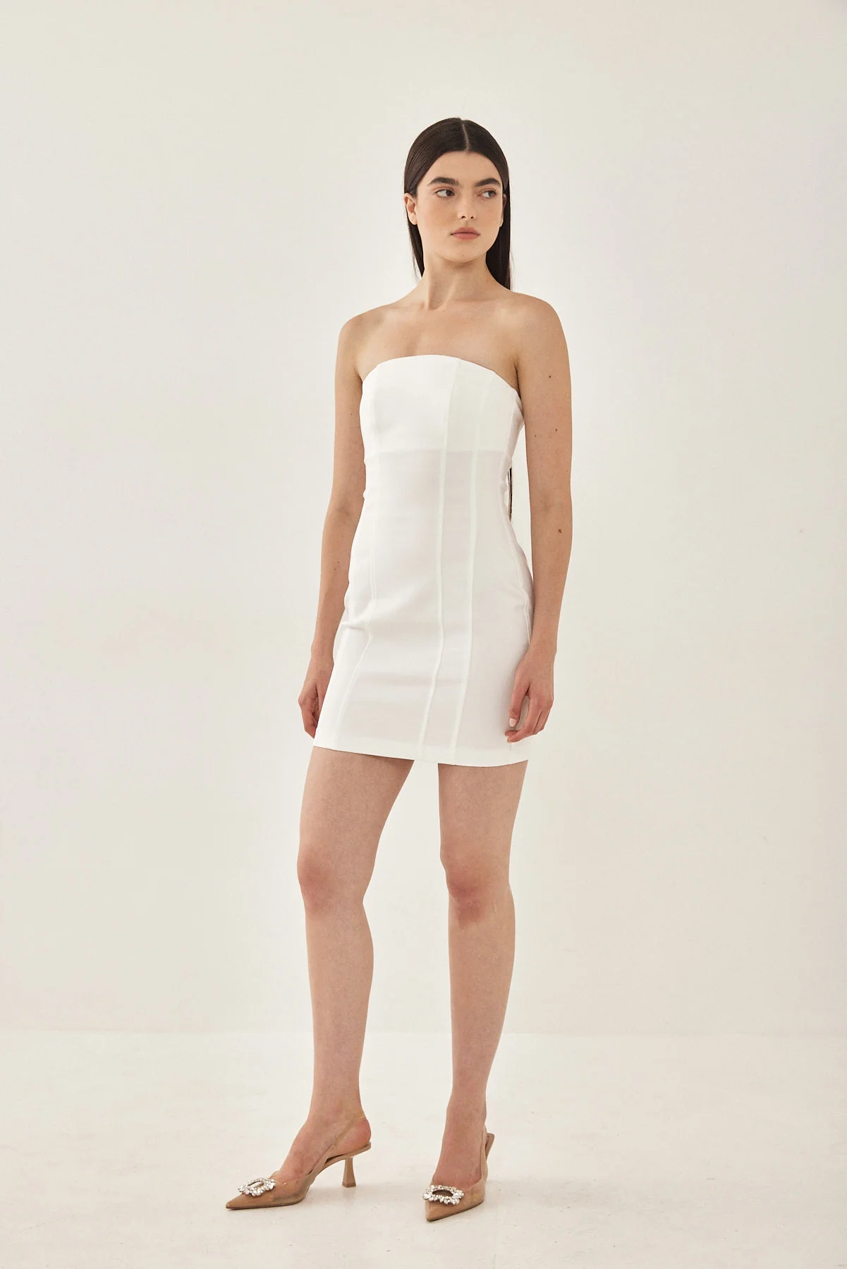 Tight Strapless Mini Dress - Image 3