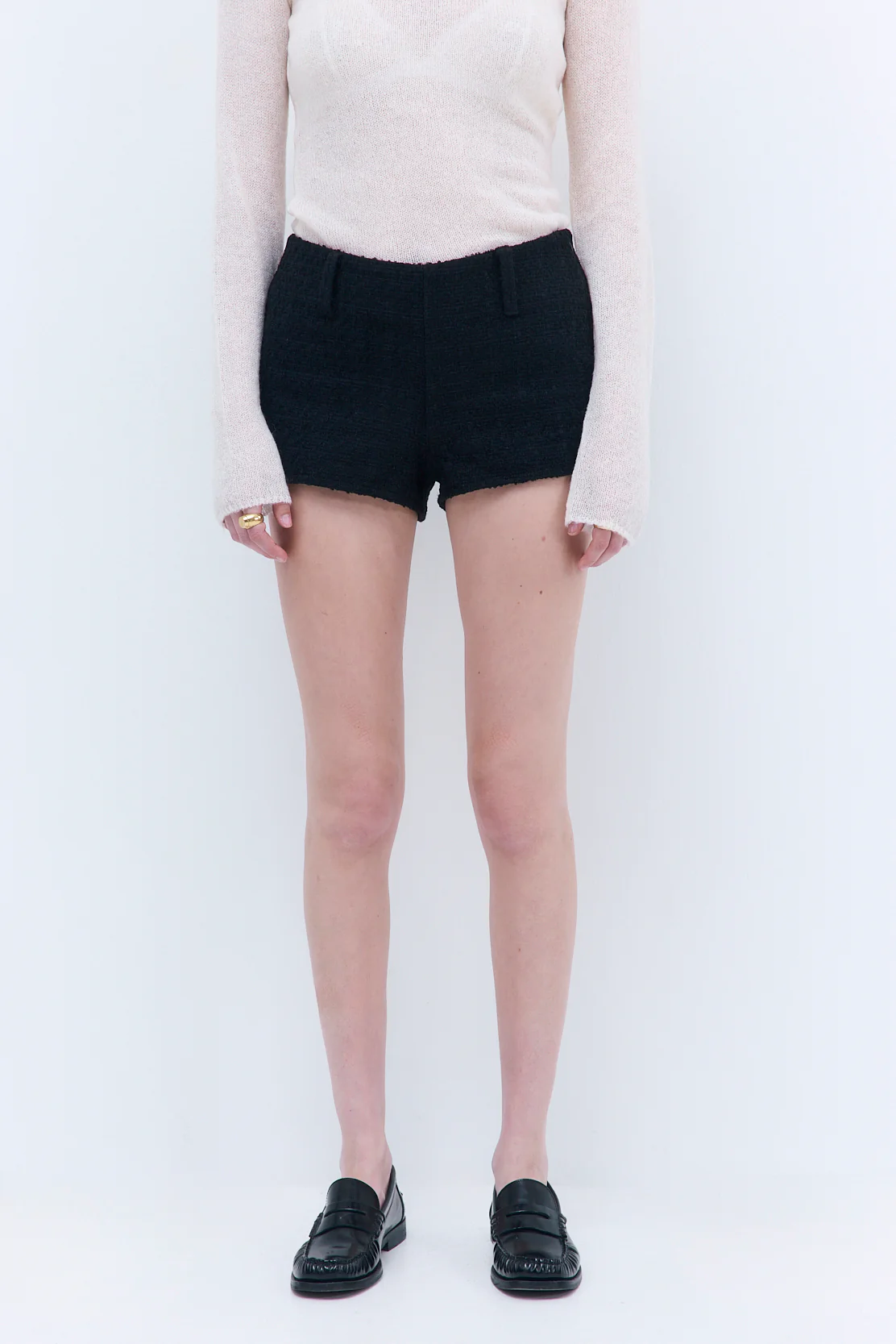 Tweed Micro Mini Shorts - Image 2
