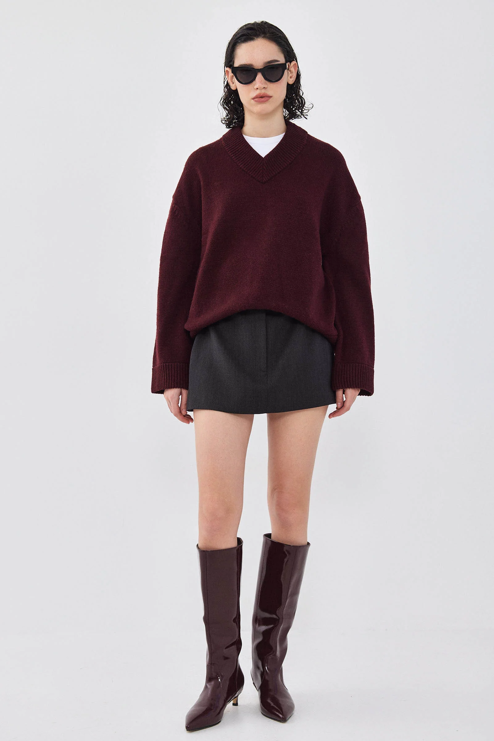 V Neck Oversized Jumper - Image 2
