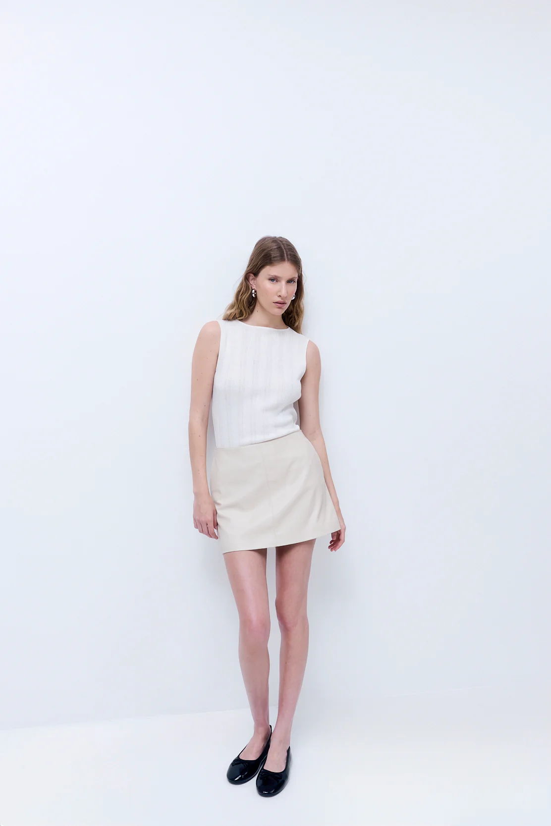 Vegan Leather A Line Skirt - Image 3