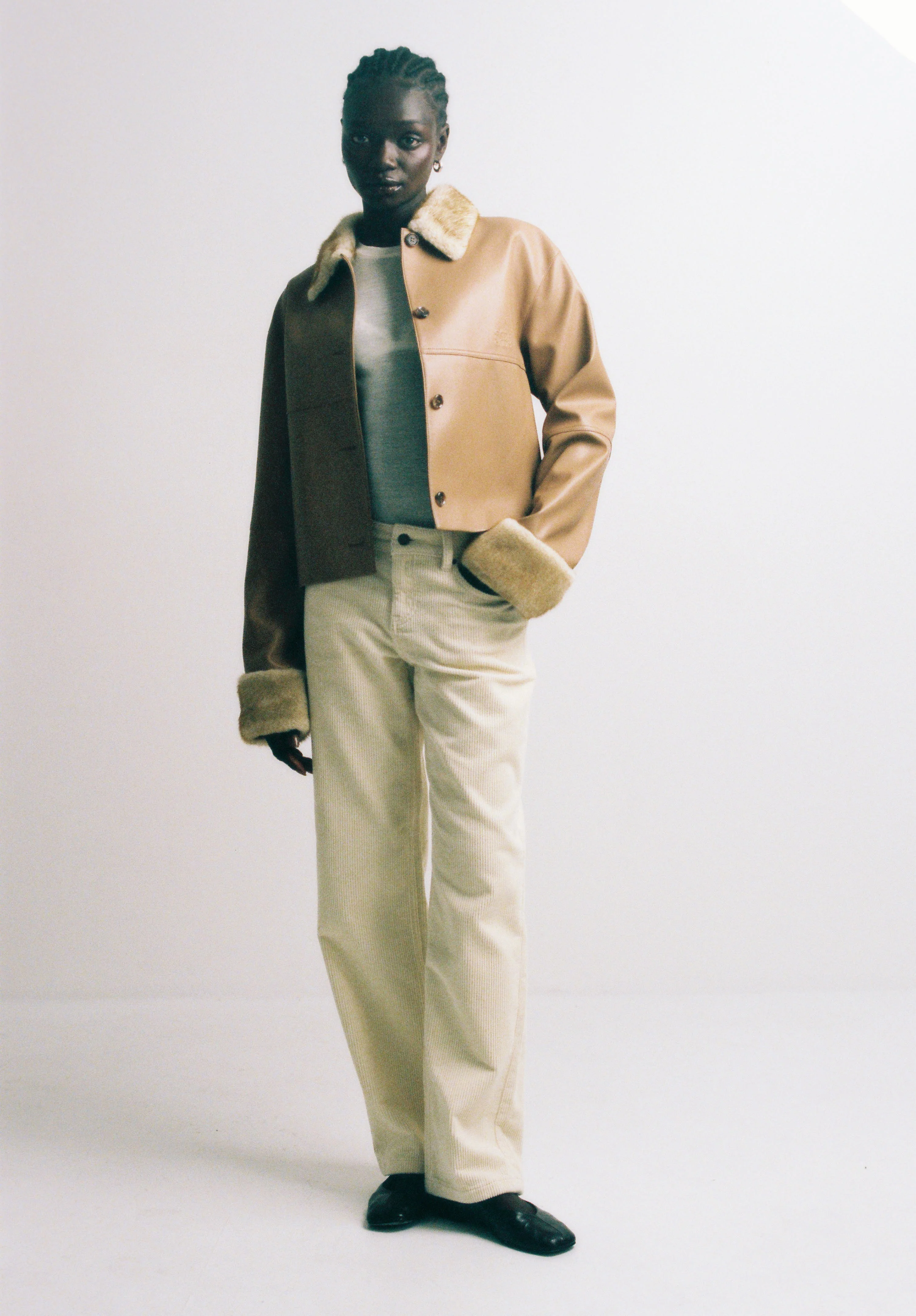 Vegan Leather Faux Fur Jacket - Image 2