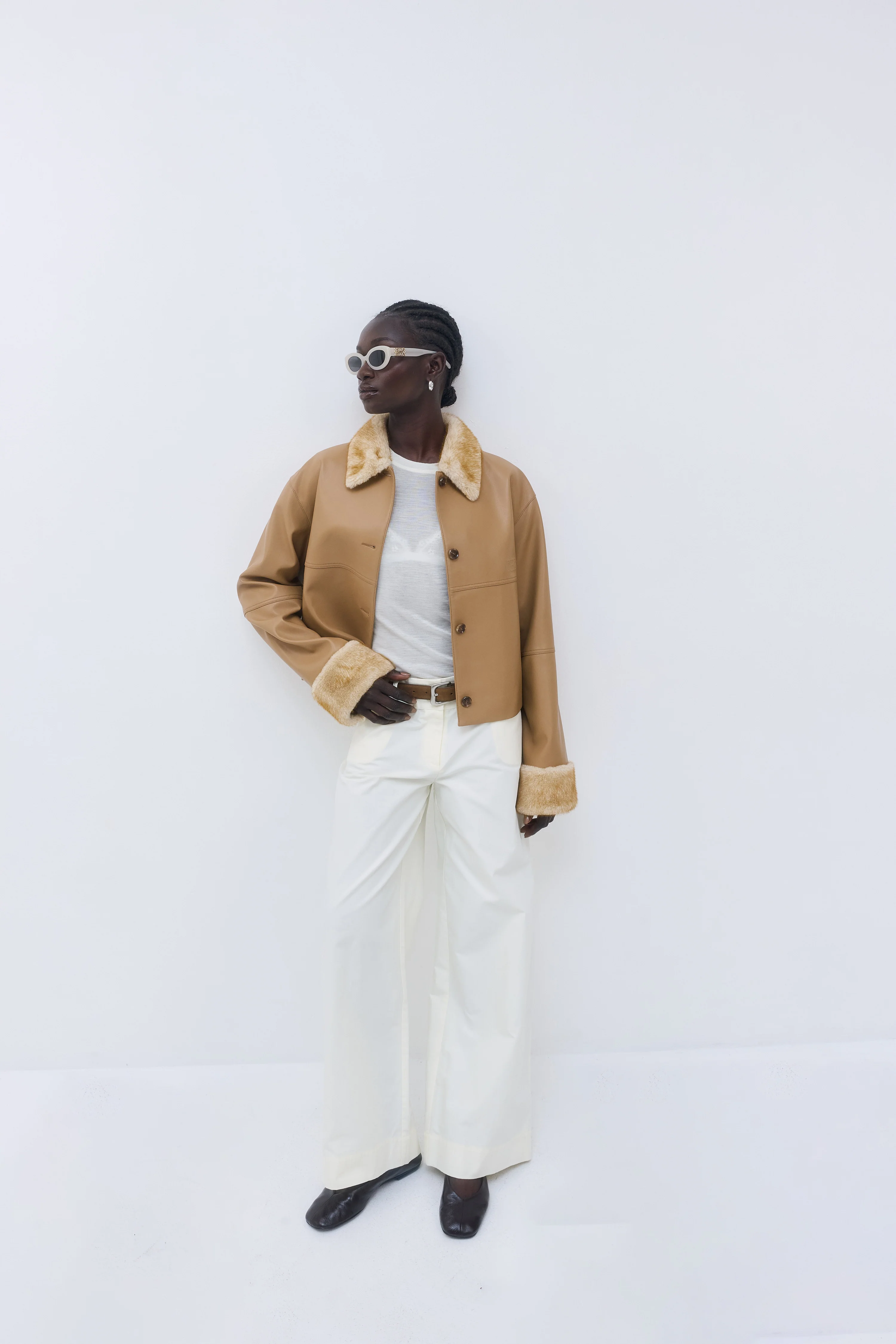 Vegan Leather Faux Fur Jacket - Image 3