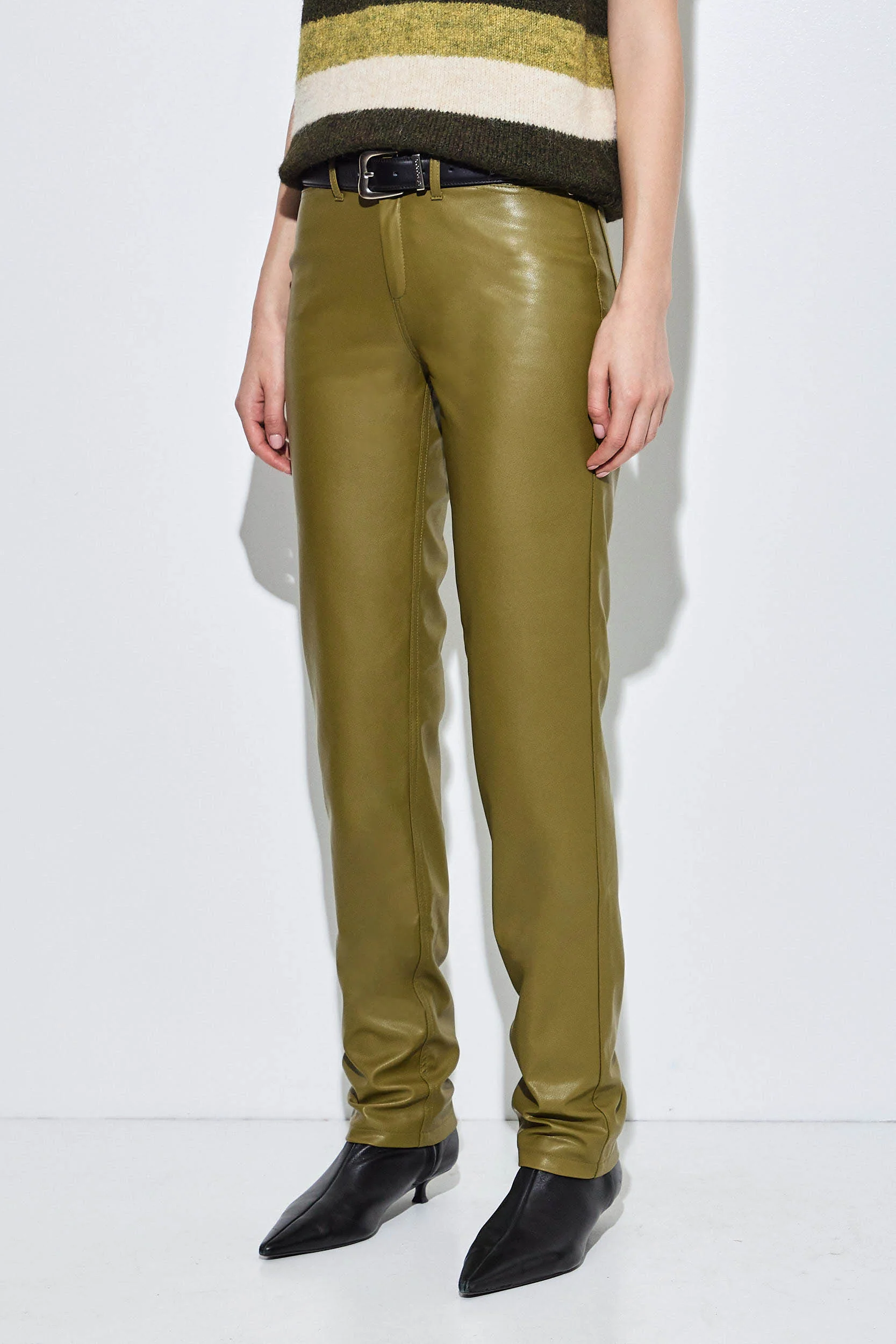 Vegan Leather Slim Pants - Image 4