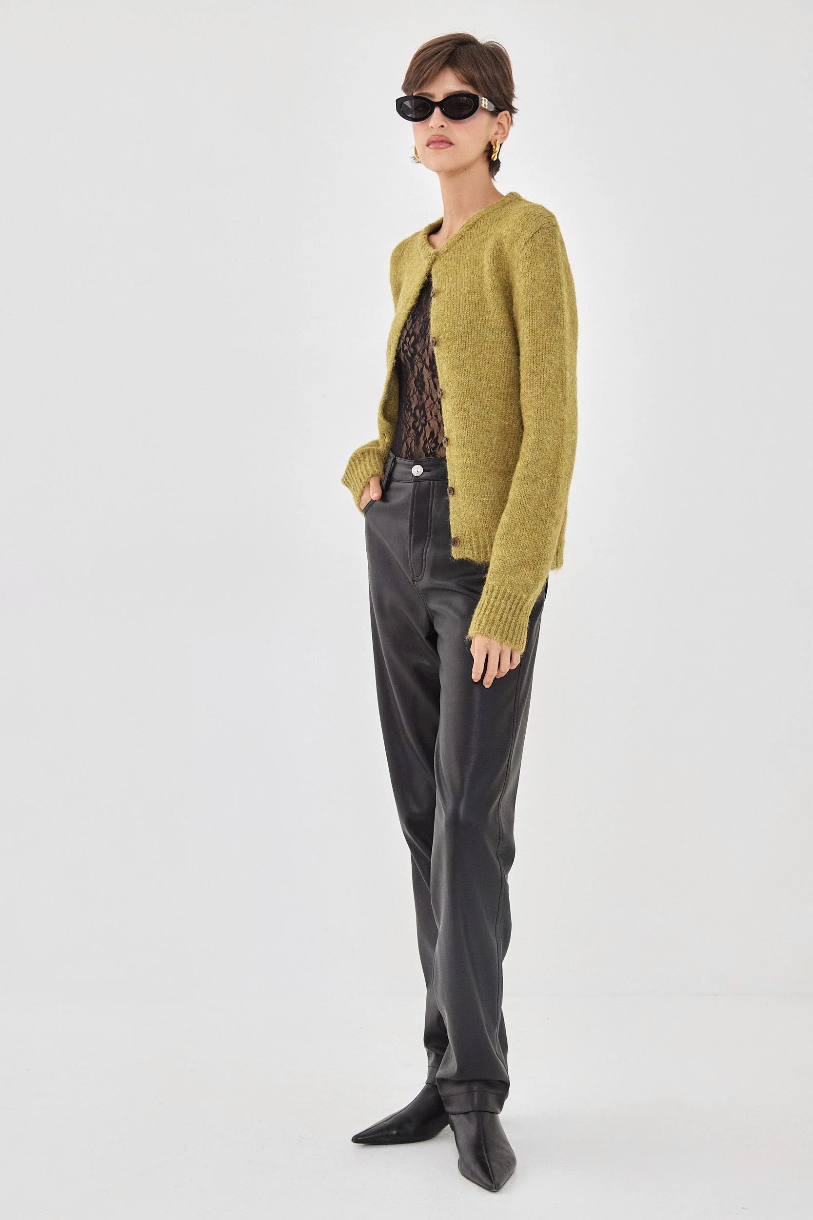 Vegan Leather Straight Pants - Image 4