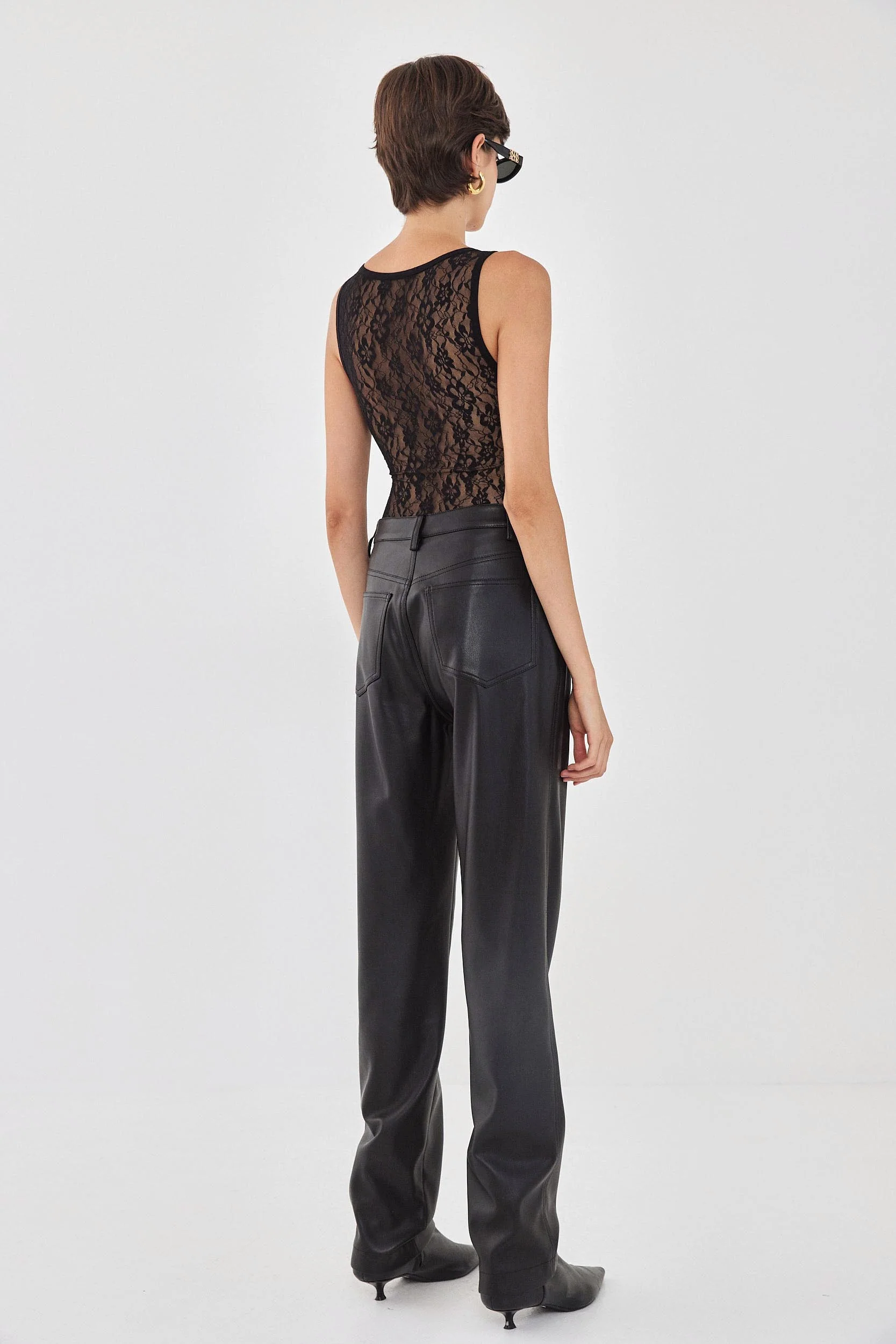 Vegan Leather Straight Pants - Image 5
